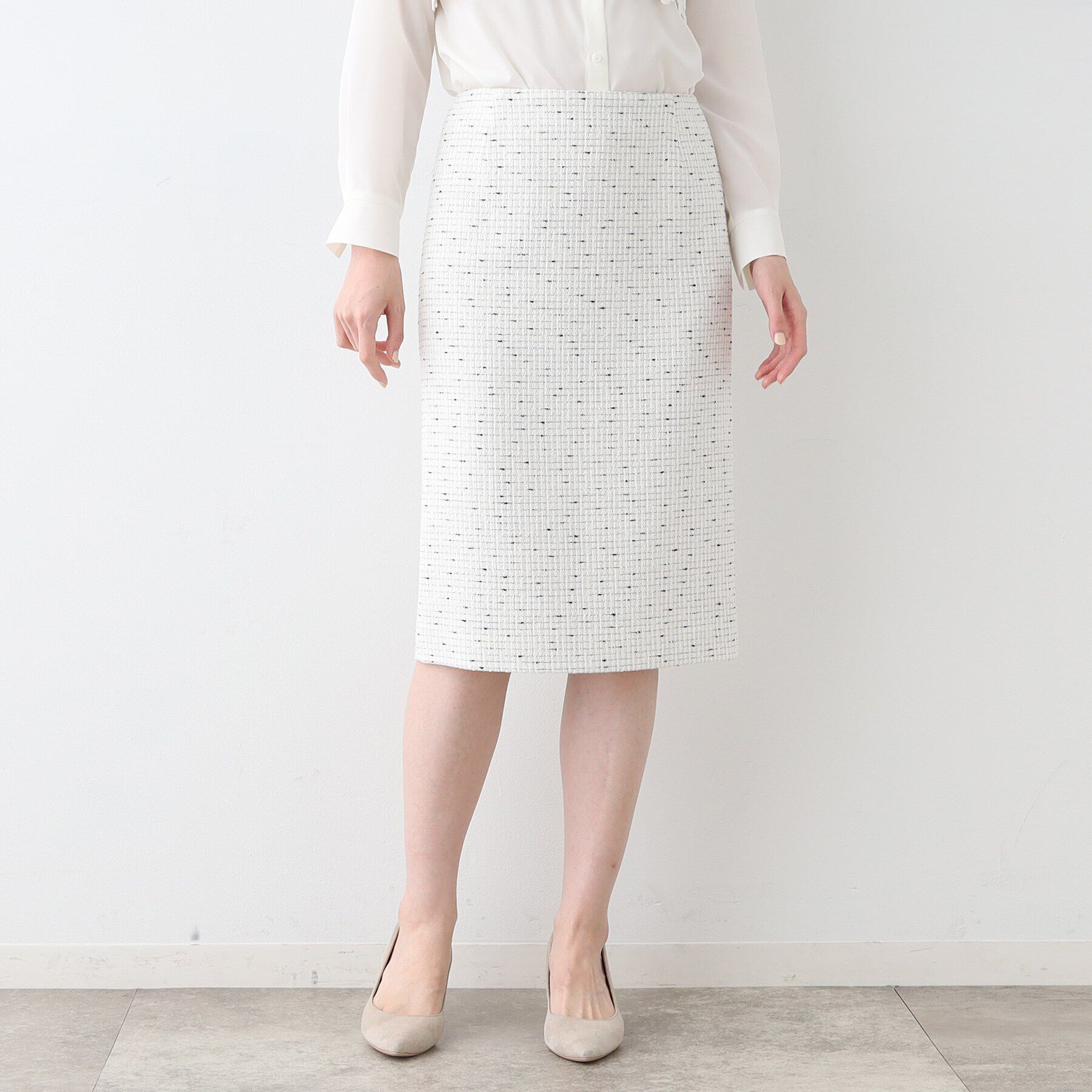 INDIVI「【日本製／オリジナル素材】ツィードスカート」|スーツ|