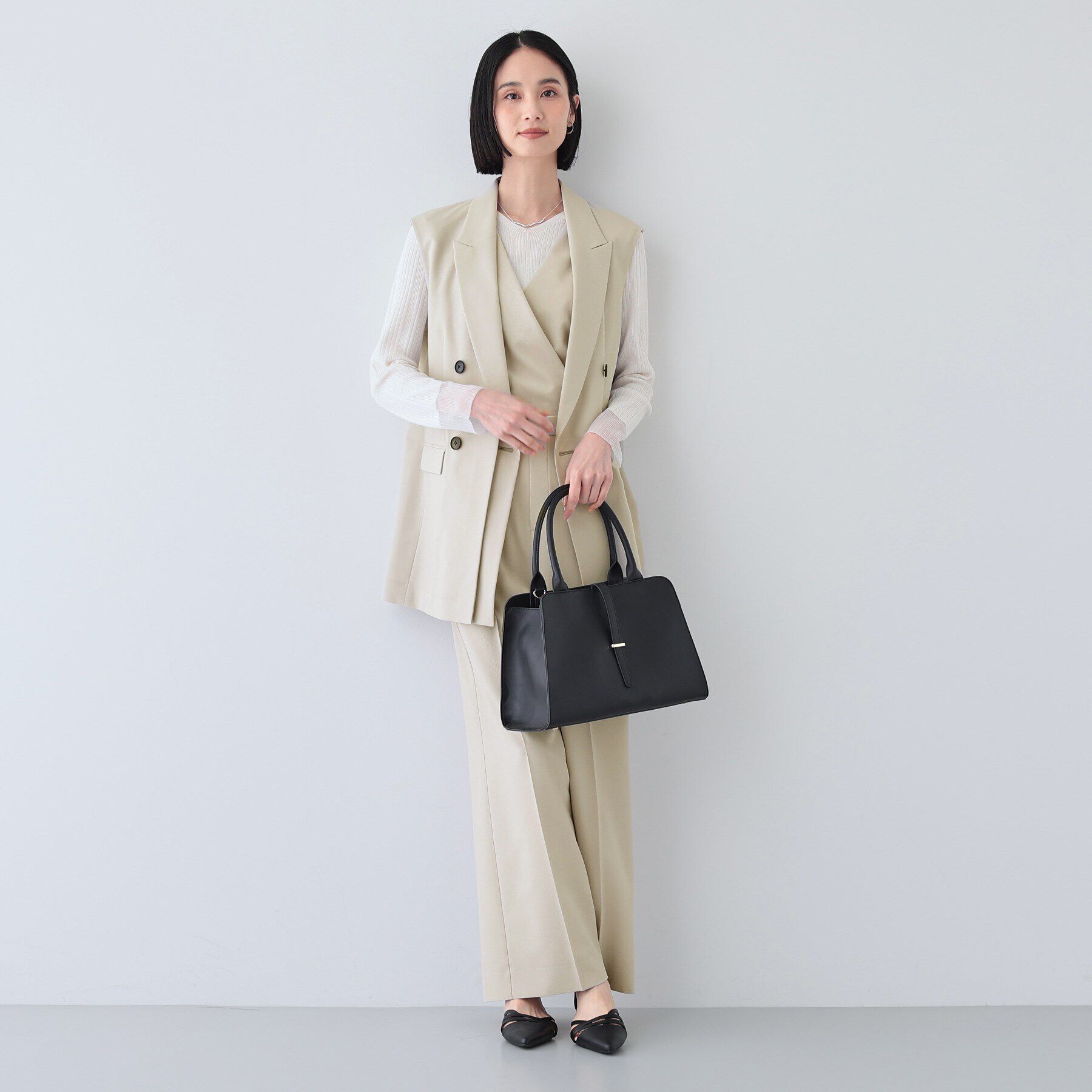 INDIVI「【洗える／2WAY】リネンライクサロペット」|オールインワン|