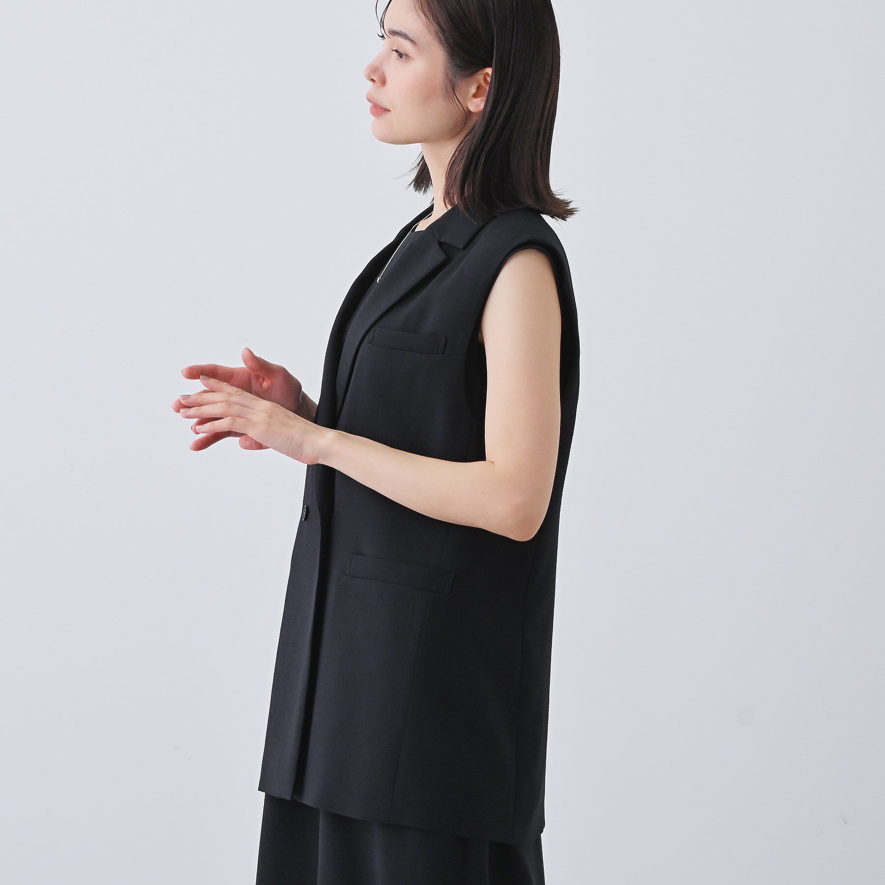 INDIVI「【日本製／トリアセテート】オーバーサイズジレジャケット」|テーラードジャケット|