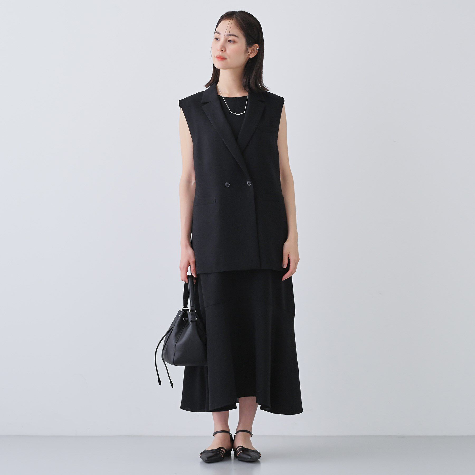 INDIVI「【日本製／トリアセテート】オーバーサイズジレジャケット」|テーラードジャケット|