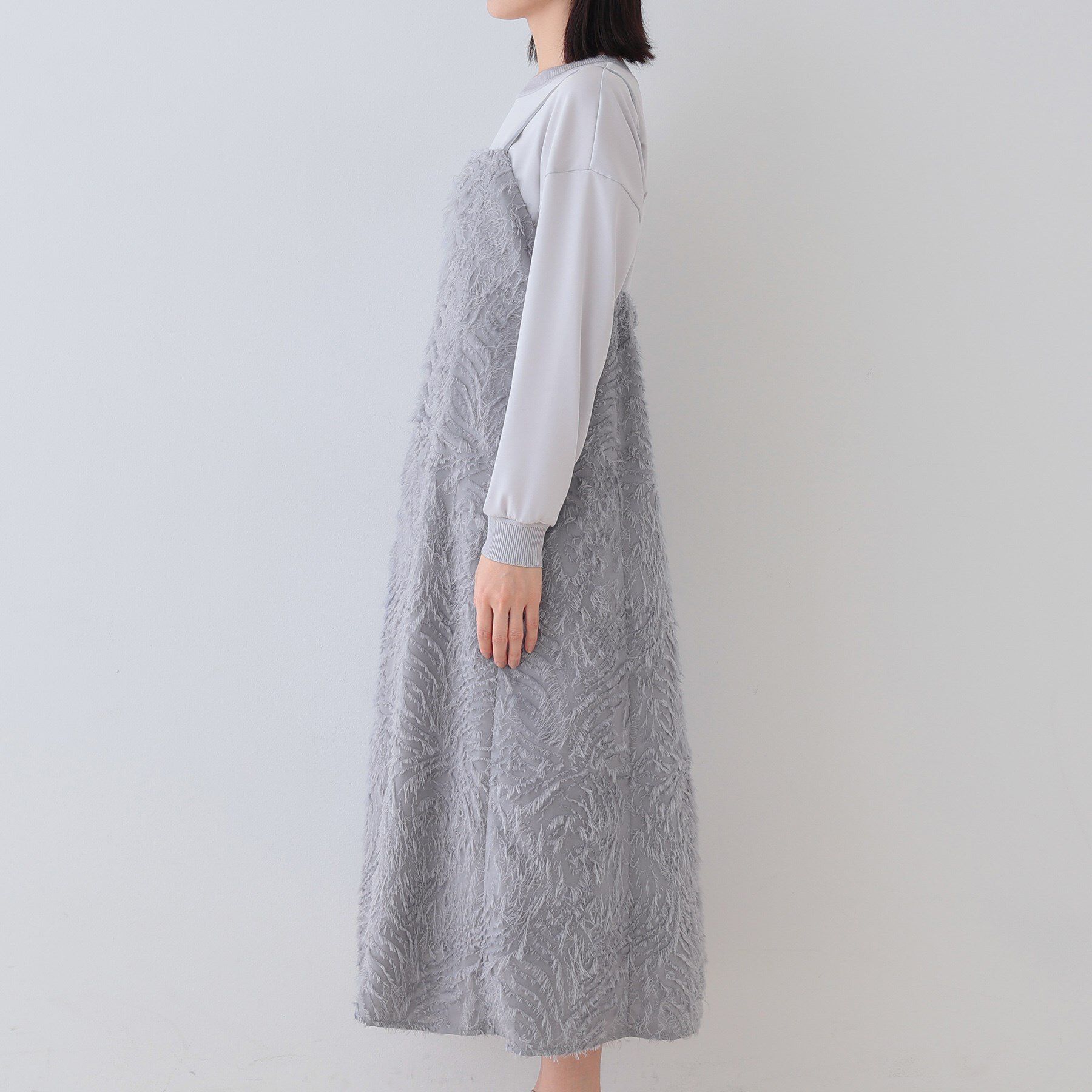 INDIVI「【トレンド素材】シアーカットジャカード キャミワンピース」|ワンピース|