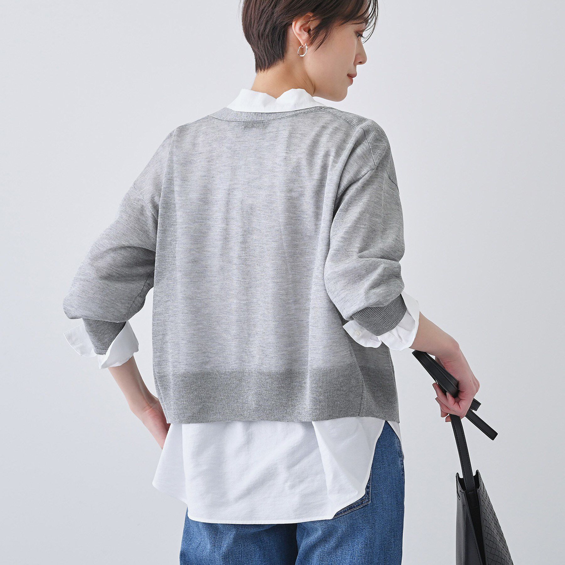 INDIVI「【大人シアーラメ】きれいめニットカーディガン」|カーディガン|