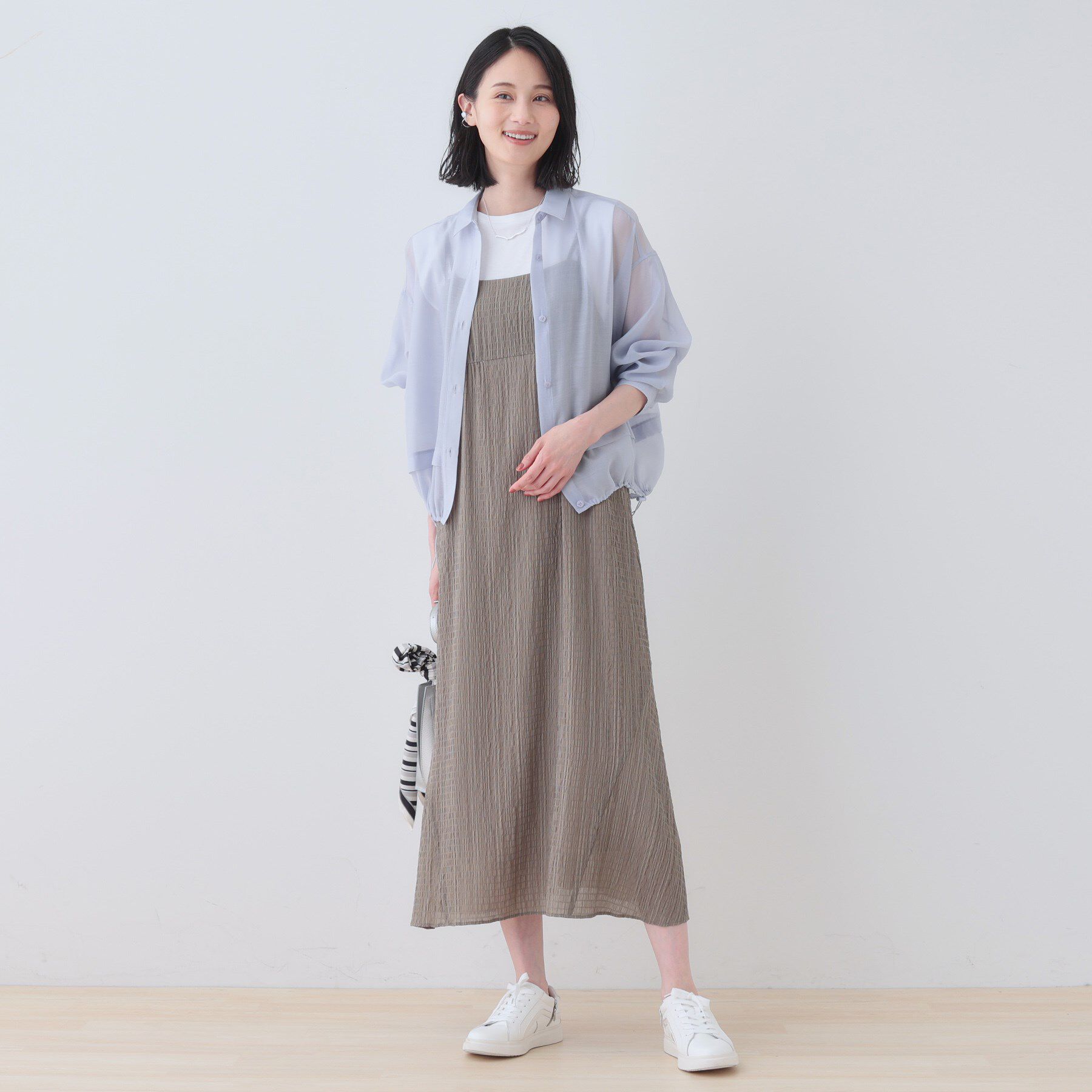 INDIVI「【洗える／ドロスト付】トレンドシアーシャツ」|シャツ・ブラウス|