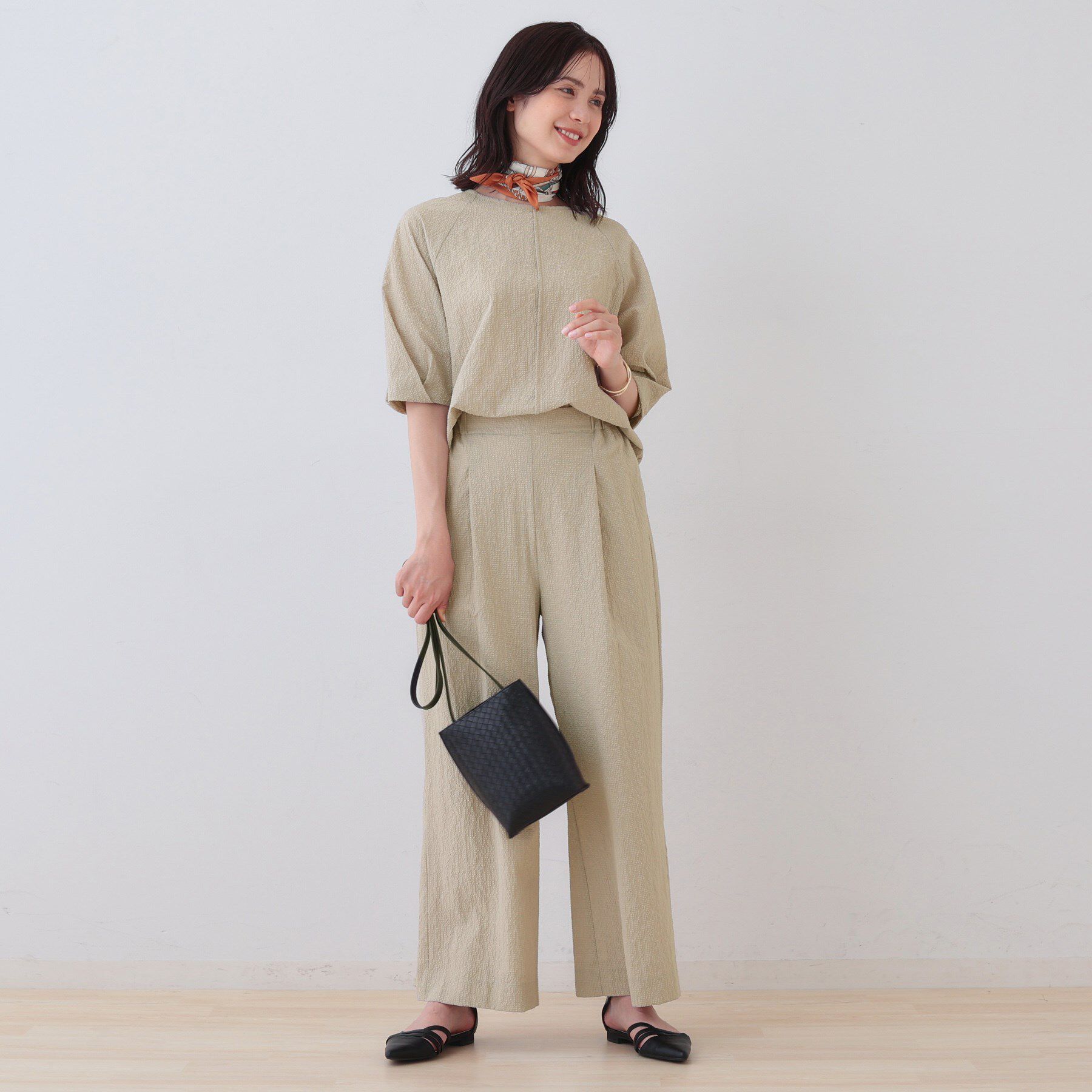 INDIVI「【SETUP可能／涼しい】タックスリーブブラウス」|シャツ・ブラウス|