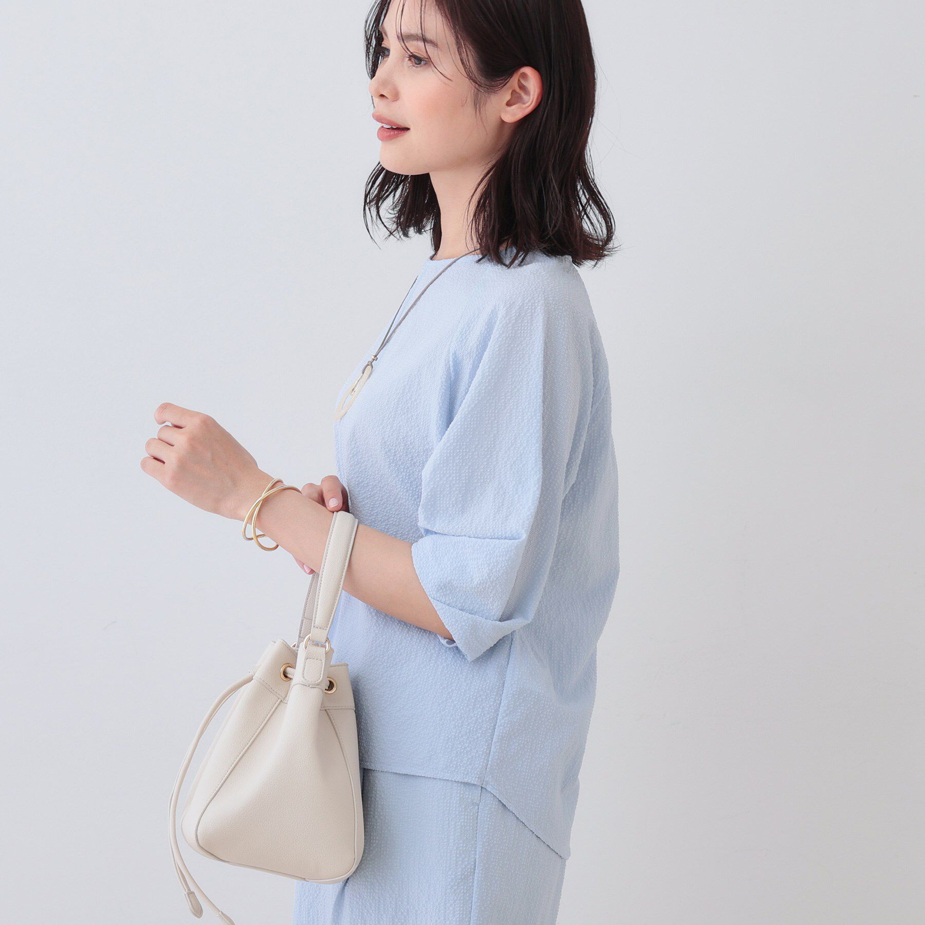 INDIVI「【SETUP可能／涼しい】タックスリーブブラウス」|シャツ・ブラウス|