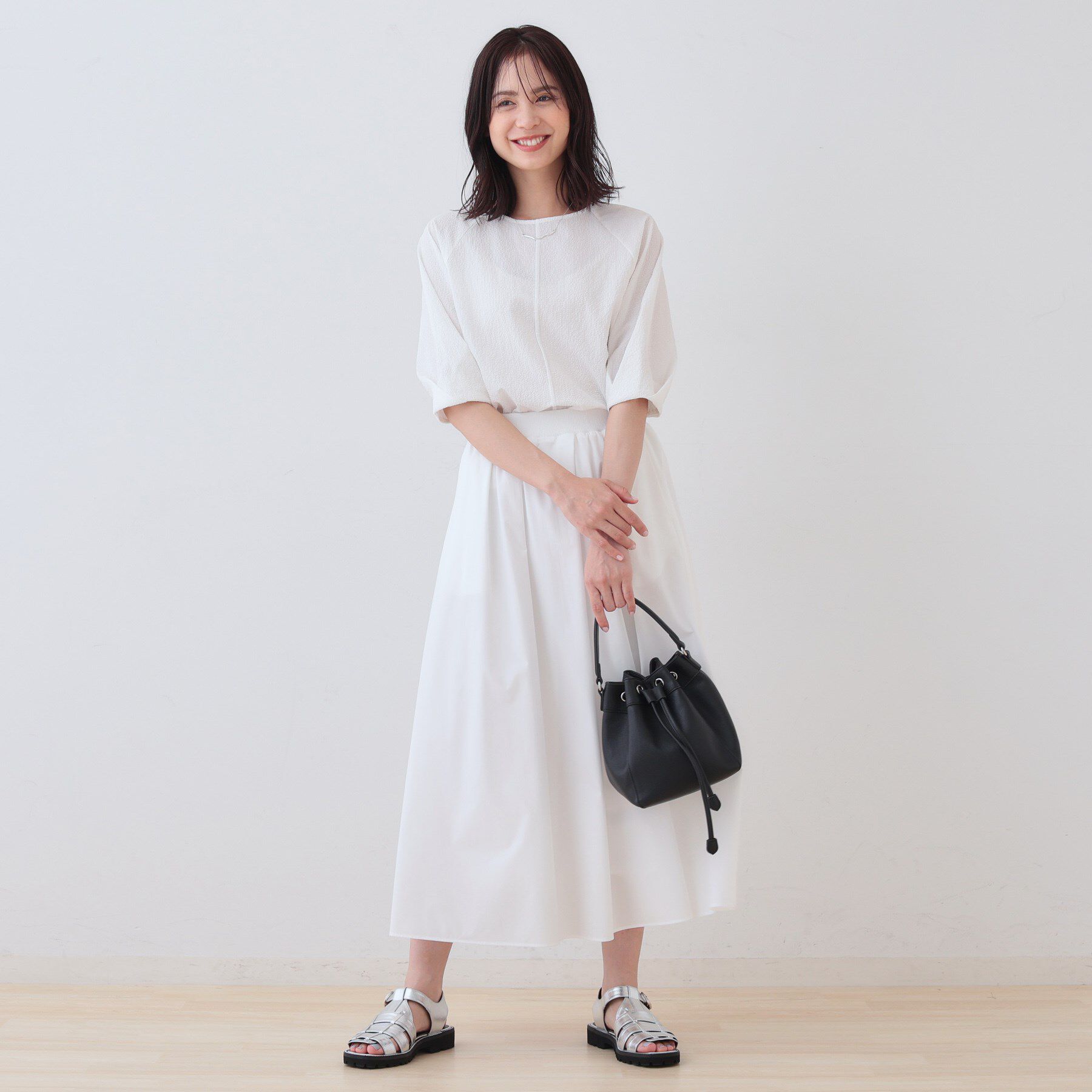 INDIVI「【SETUP可能／涼しい】タックスリーブブラウス」|シャツ・ブラウス|