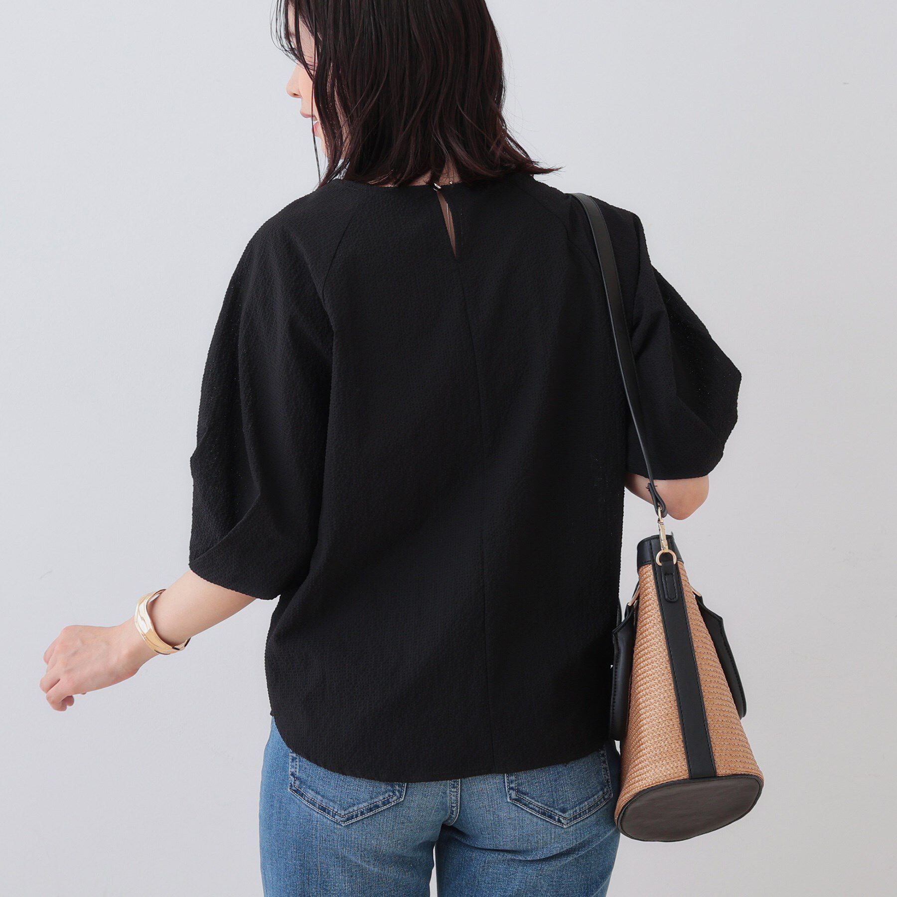 INDIVI「【SETUP可能／涼しい】タックスリーブブラウス」|シャツ・ブラウス|