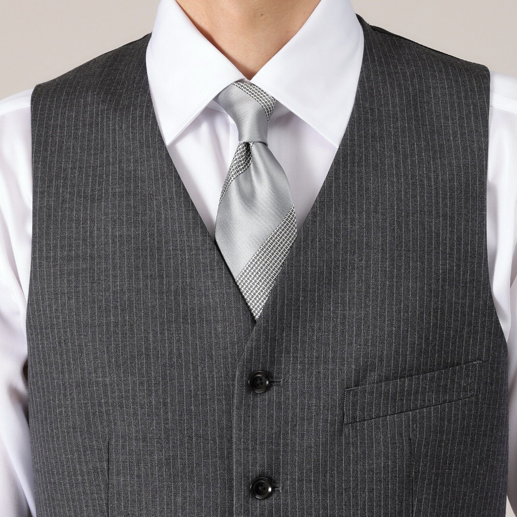 TAKEO KIKUCHI「【DORMEUIL AMADEUS365】ピンストライプ ベスト/3ピース対応」|スーツ|