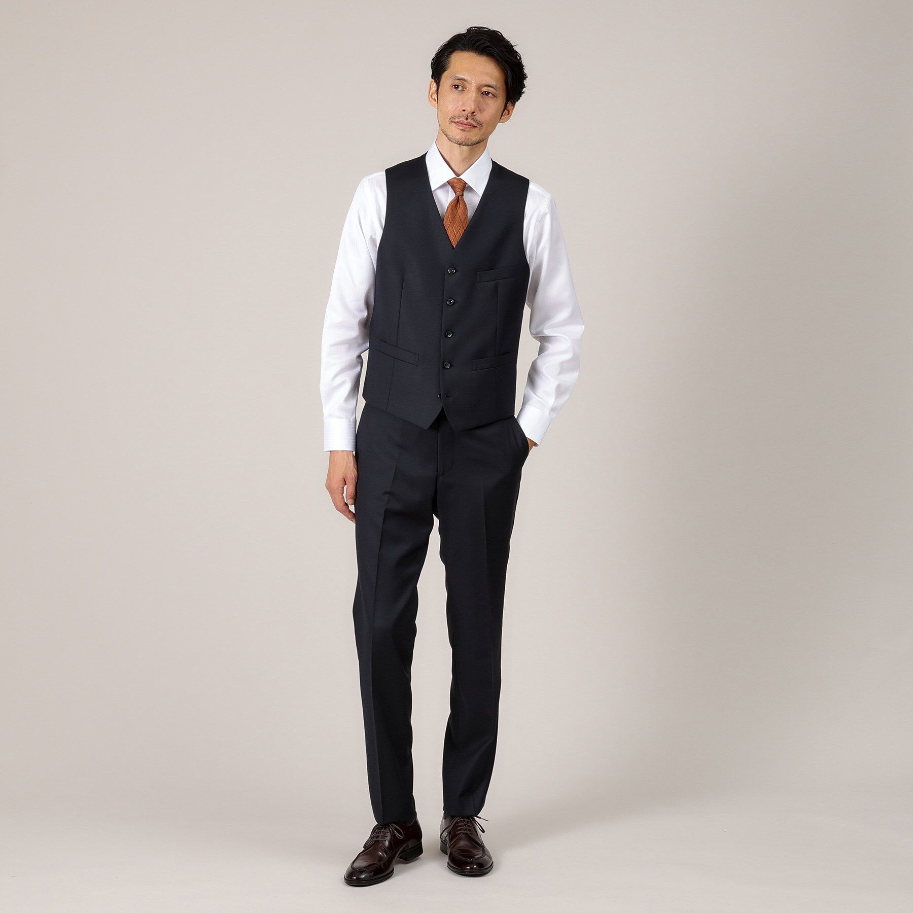 TAKEO KIKUCHI「【DORMEUIL AMADEUS365】ダイアゴナル柄 ベスト /3ピース対応」|スーツ|