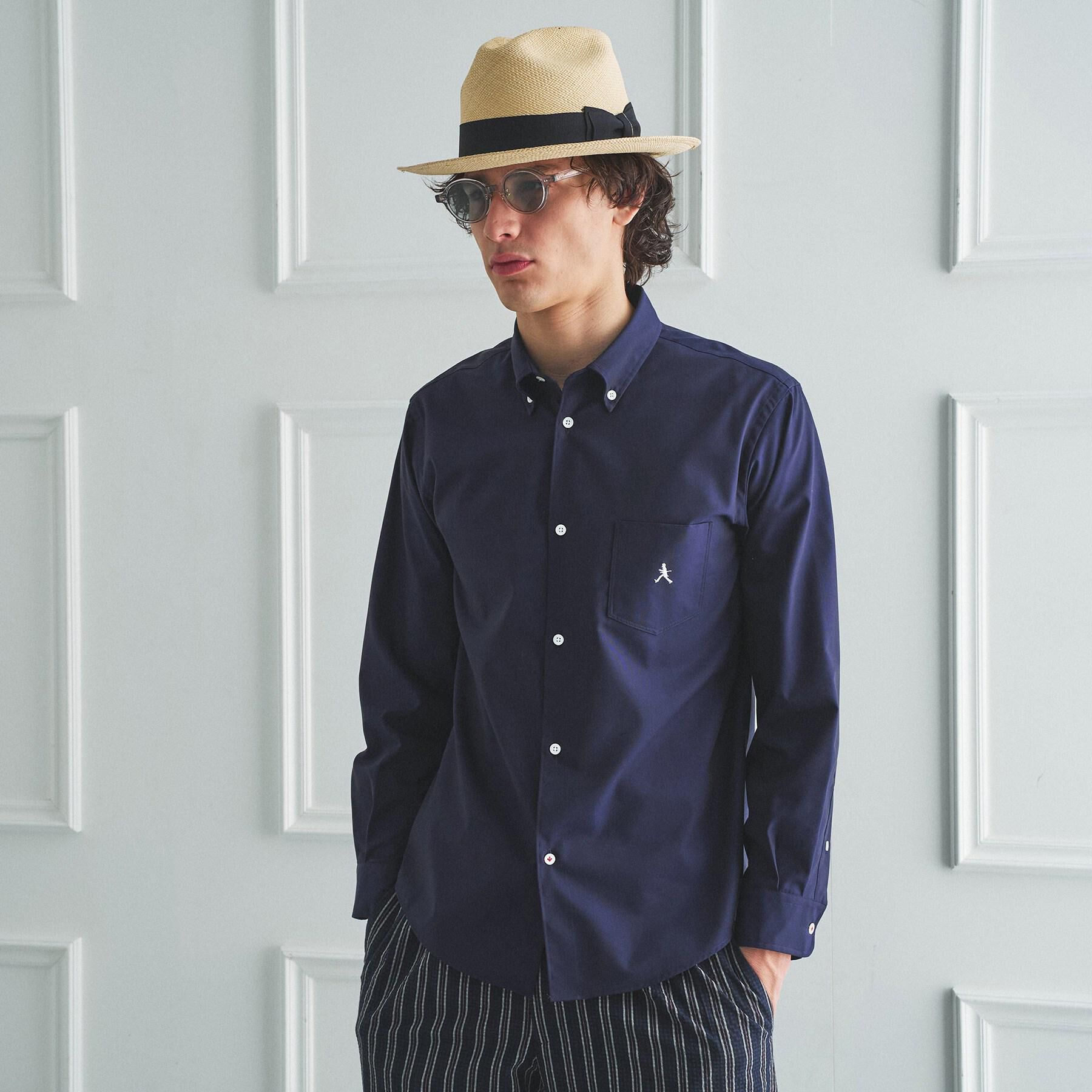 TAKEO KIKUCHI「【BOWLER HAT LABEL】ボーラーハットウォーカー刺繍 ボタンダウンシャツ」|シャツ・ブラウス|ネイビー(094)