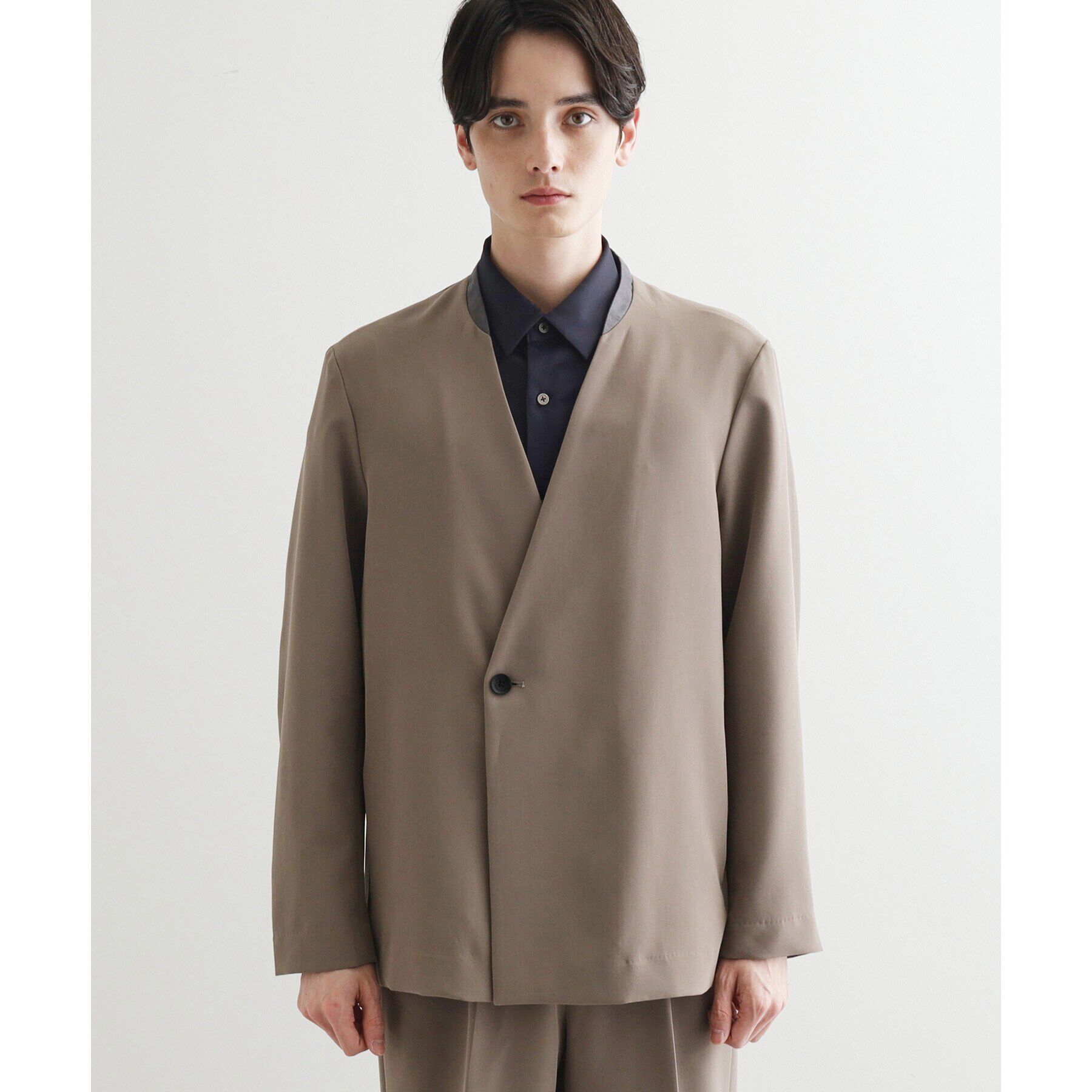 tk.TAKEO KIKUCHI「360度ストレッチノーカラージャケット（セットアップ対応）」|ノーカラージャケット|