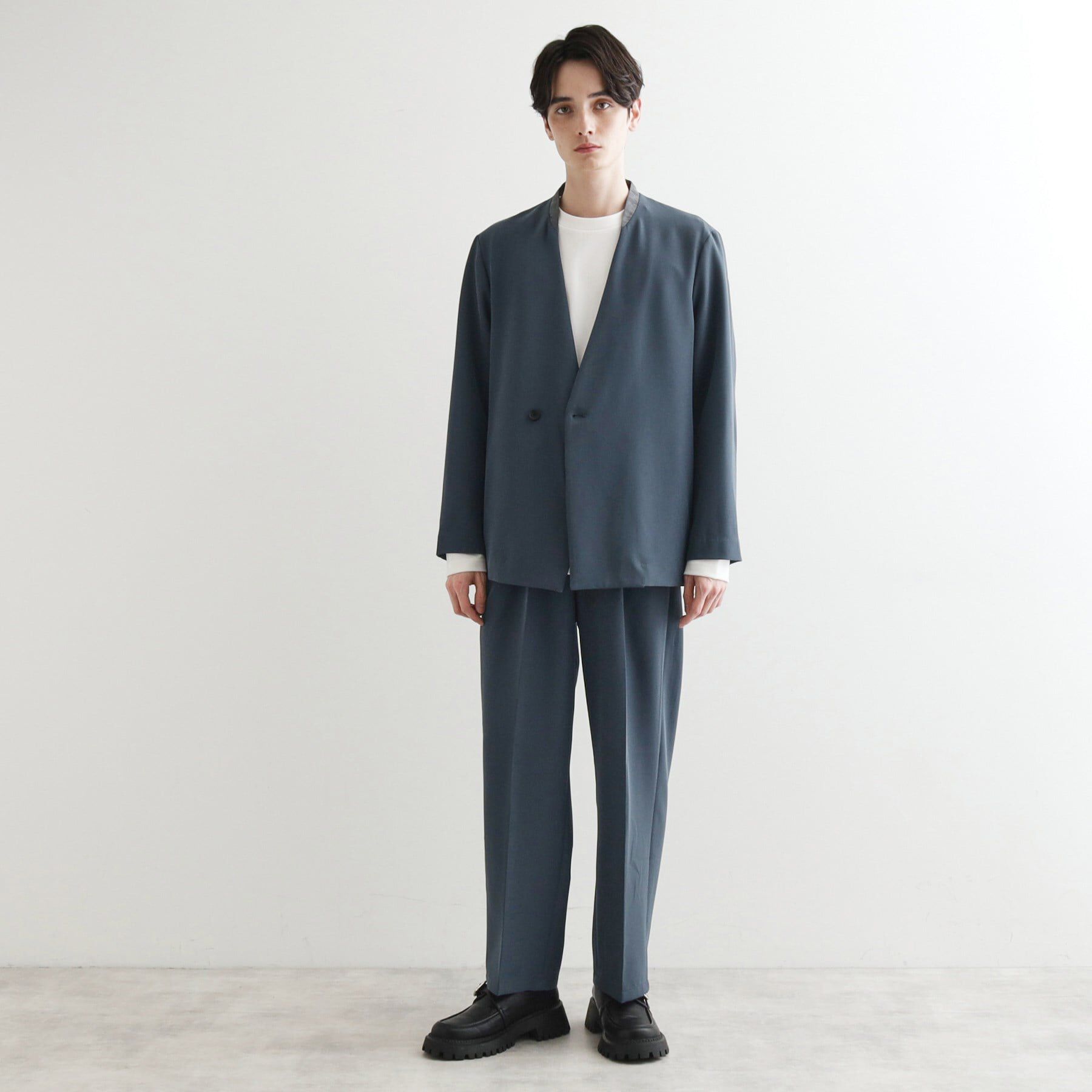 tk.TAKEO KIKUCHI「360度ストレッチノーカラージャケット（セットアップ対応）」|ノーカラージャケット|