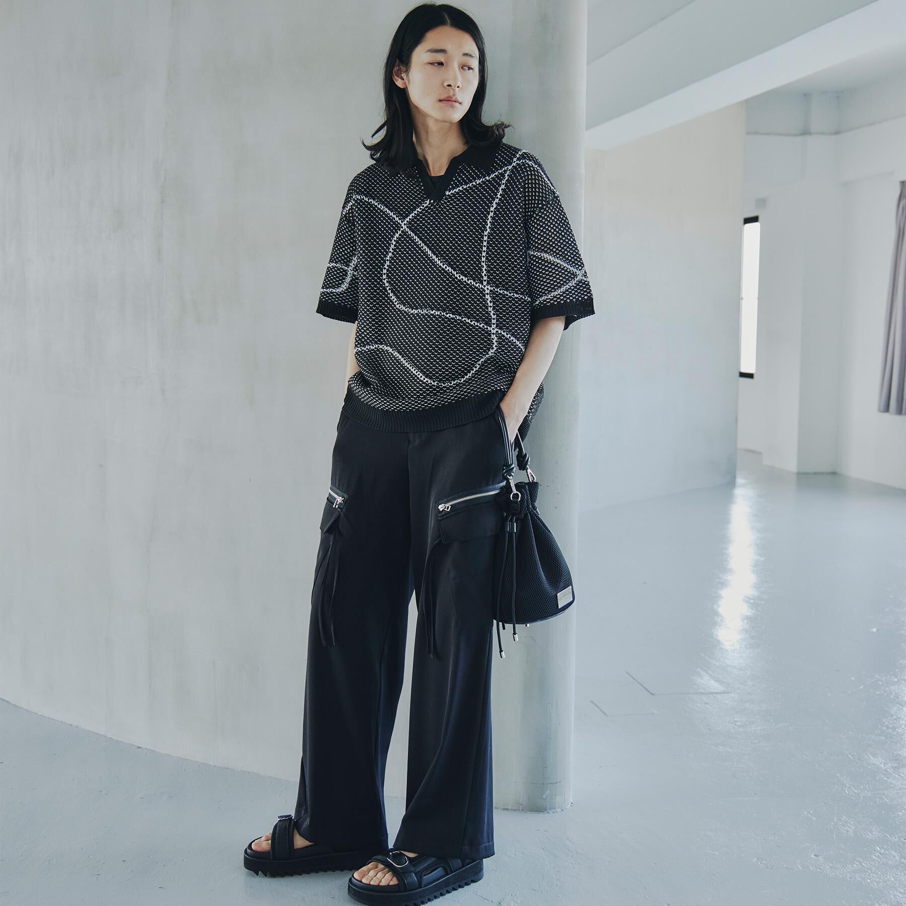 tk.TAKEO KIKUCHI「ラインアートニットポロ」|ニット・セーター|