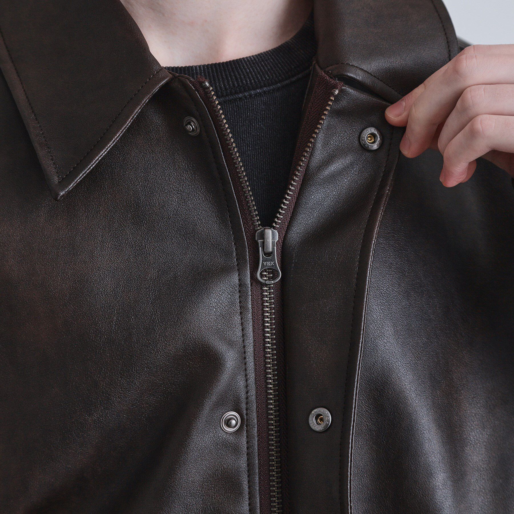 tk.TAKEO KIKUCHI「シンセティックレザーフライトジャケット」|ブルゾン・スタジャン|