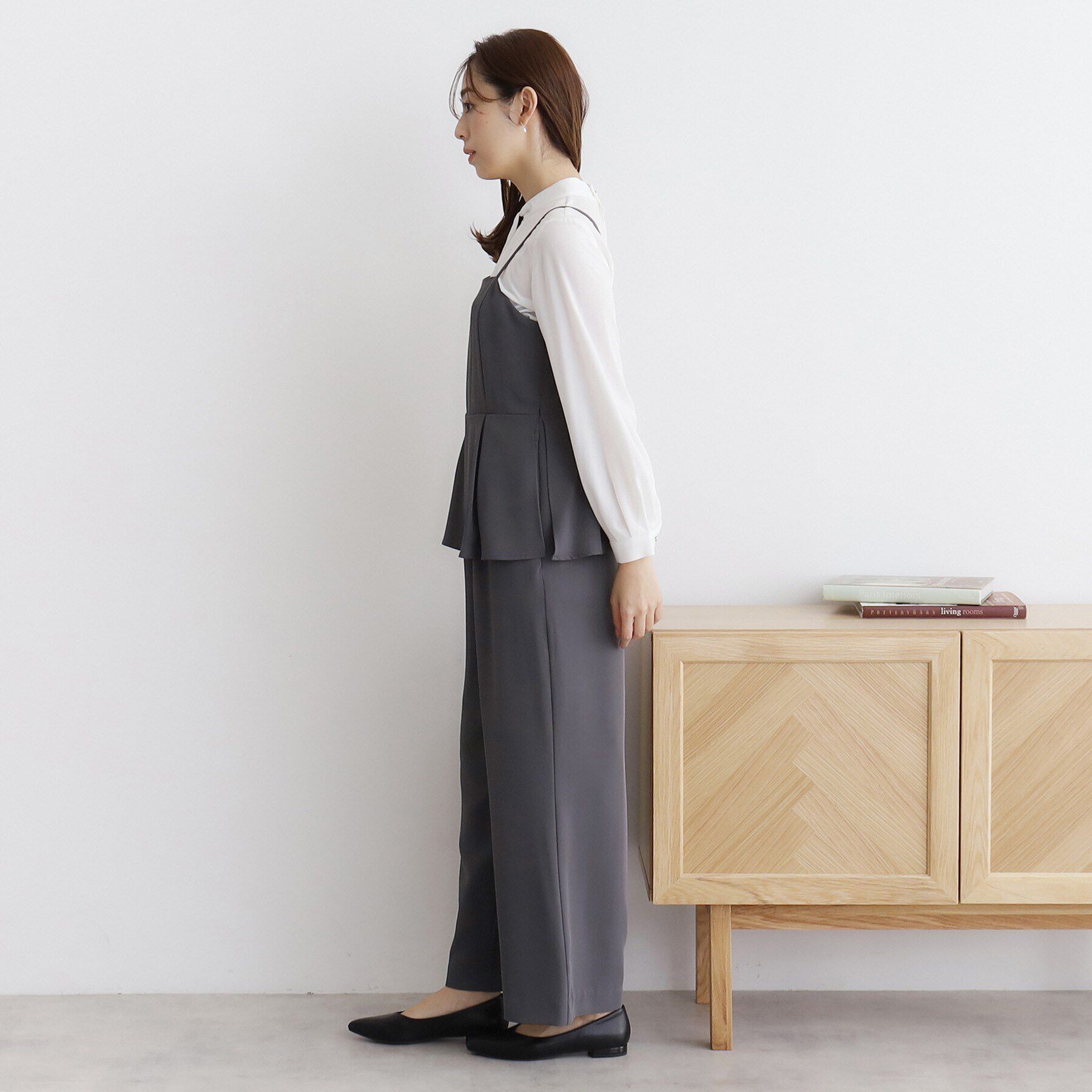 index「ペプラムレイヤードサロペット【洗濯機洗い可/イージーアイロン】」|オールインワン|