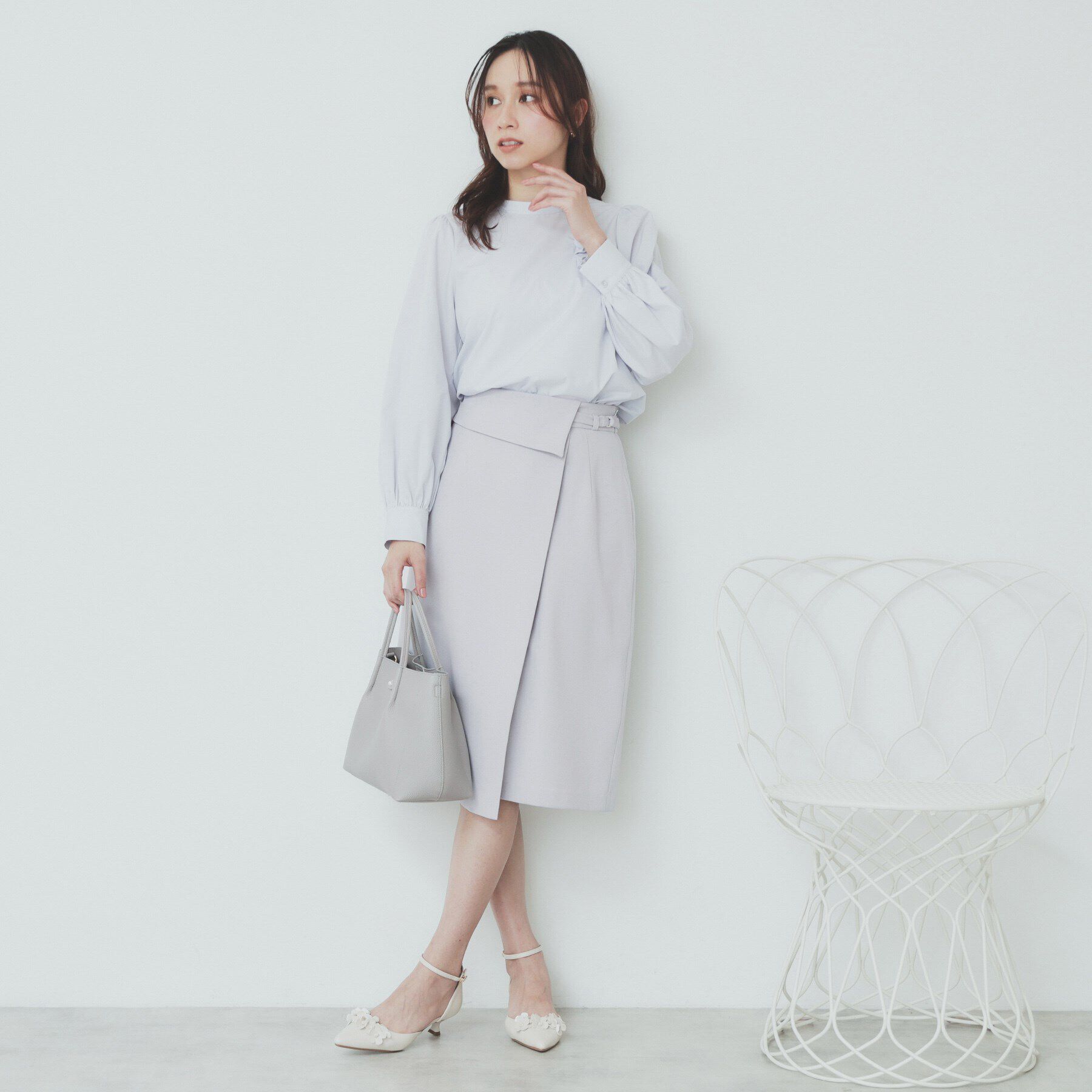 index「Aラインラップスカート【洗濯機洗い可/イージーアイロン/防シワ】」|スカート|