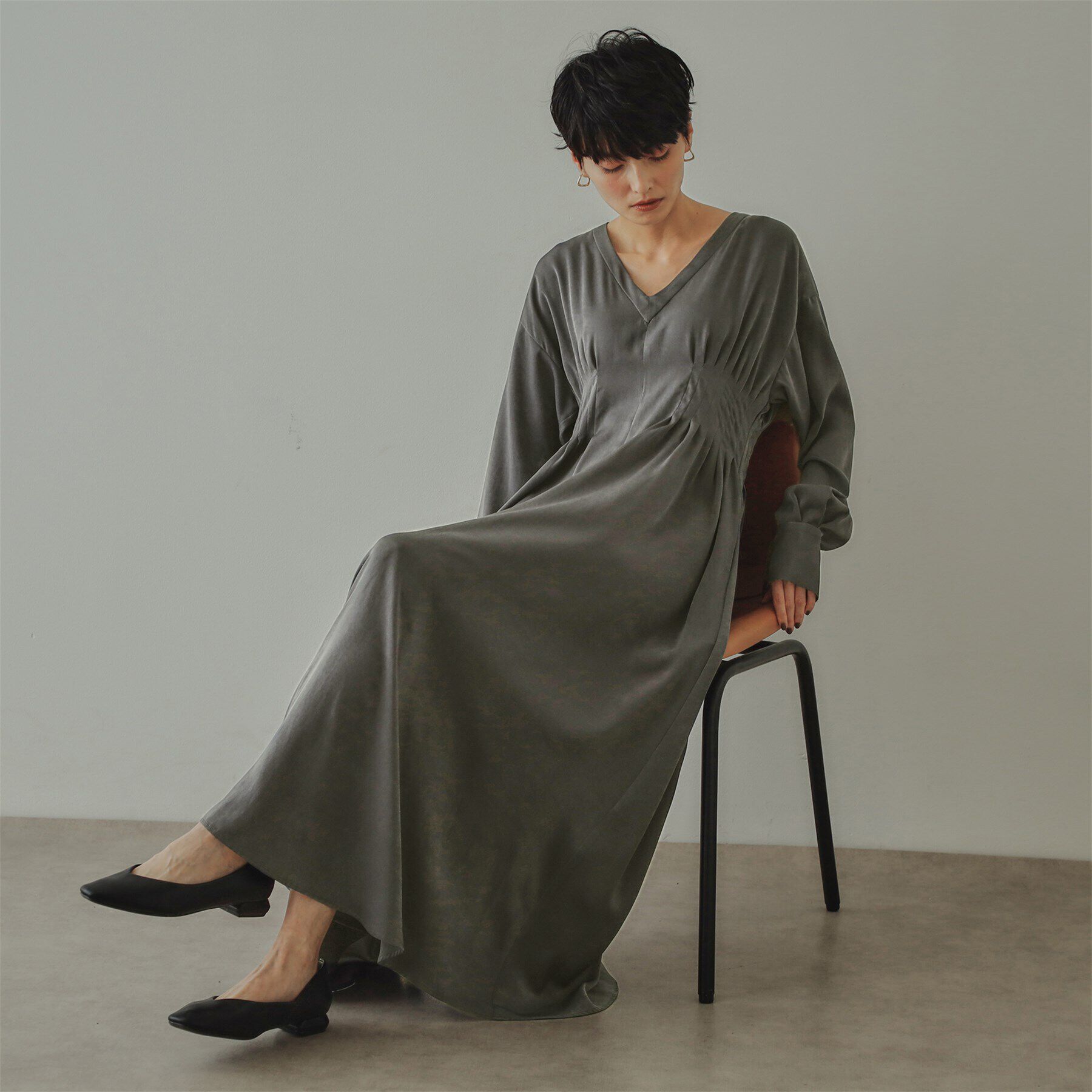 OPAQUE.CLIP「【大草直子さんコラボ】ウエストタックワンピース」|ワンピース|