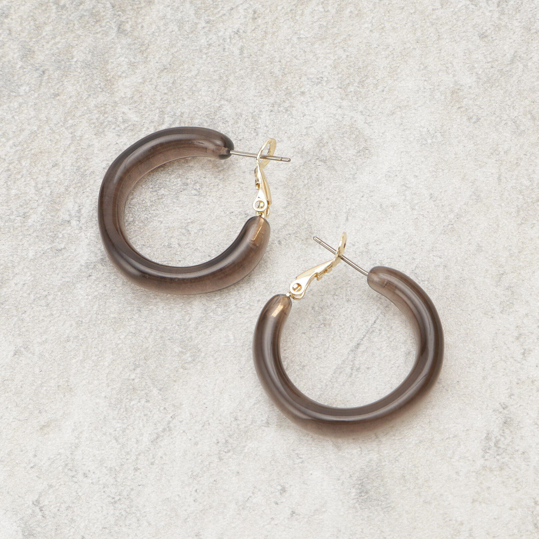 OPAQUE.CLIP「シアーカラーフープピアス」|ピアス|モカブラウン(042