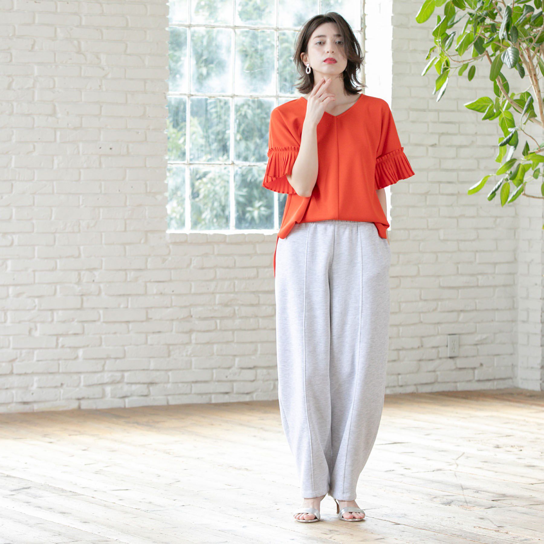 OPAQUE.CLIP「袖プリーツドッキングプルオーバー」|Tシャツ・カットソー|