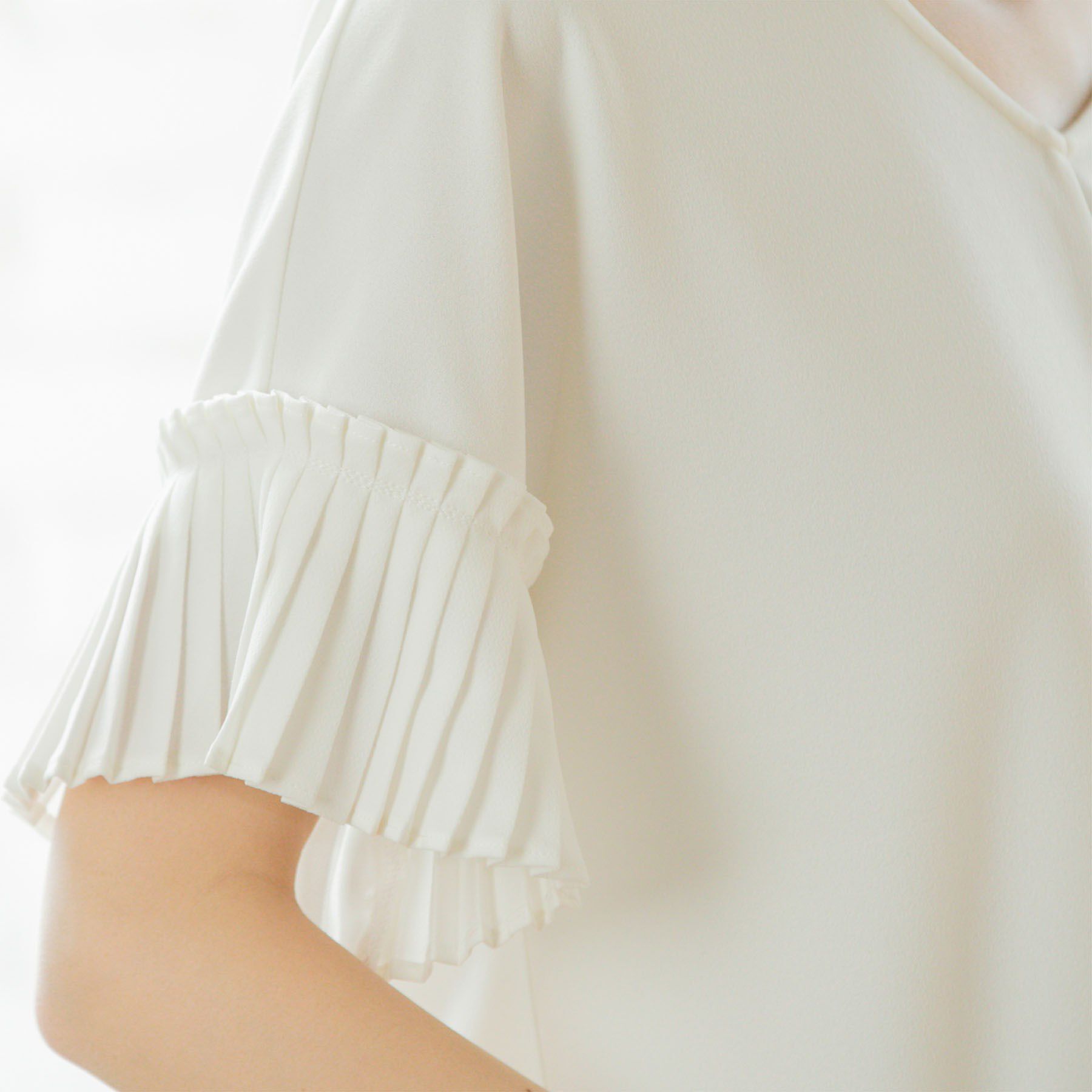 OPAQUE.CLIP「袖プリーツドッキングプルオーバー」|Tシャツ・カットソー|