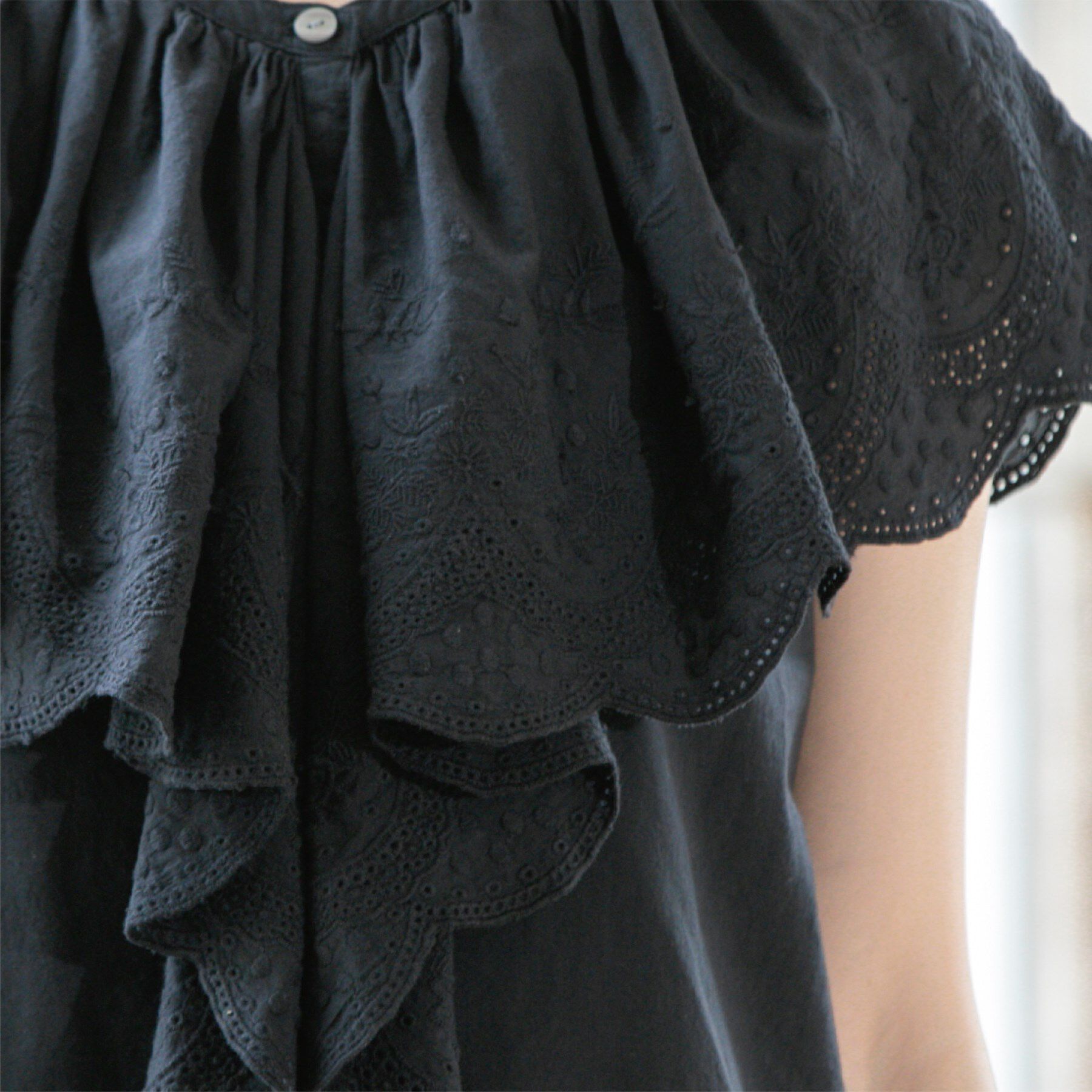 OPAQUE.CLIP「刺繍レースカラーブラウス」|シャツ・ブラウス|