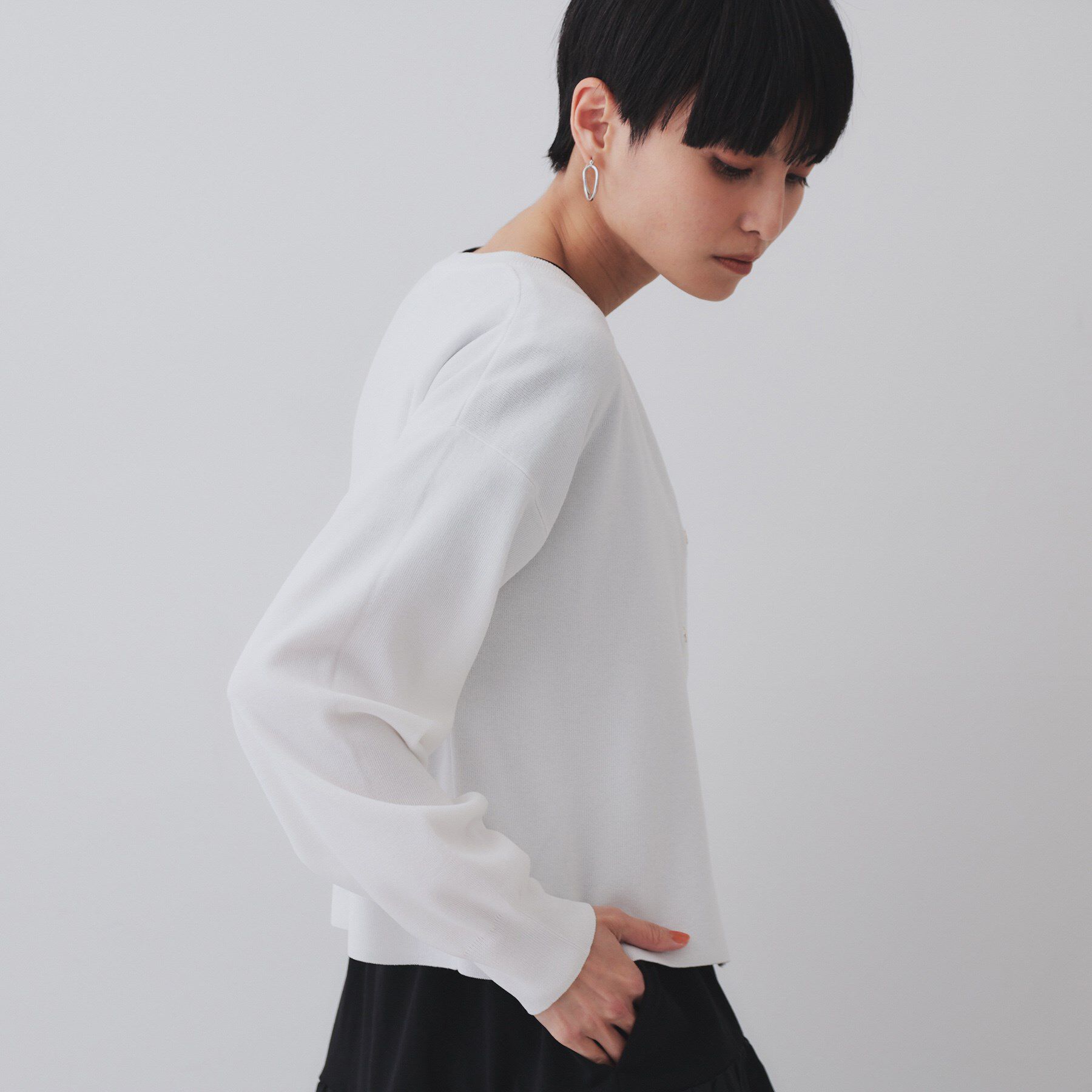 OPAQUE.CLIP「スナップボタンショートニットカーディガン【洗濯機洗い可/抗ピル】」|カーディガン|