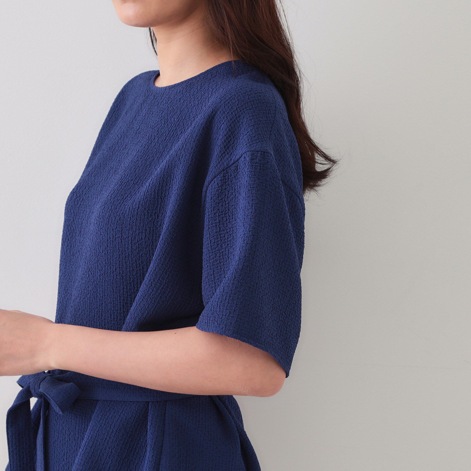 OPAQUE.CLIP「ストレッチジャカード2WAYリボントップス/セットアップ対応可【洗濯機洗い可】」|シャツ・ブラウス|