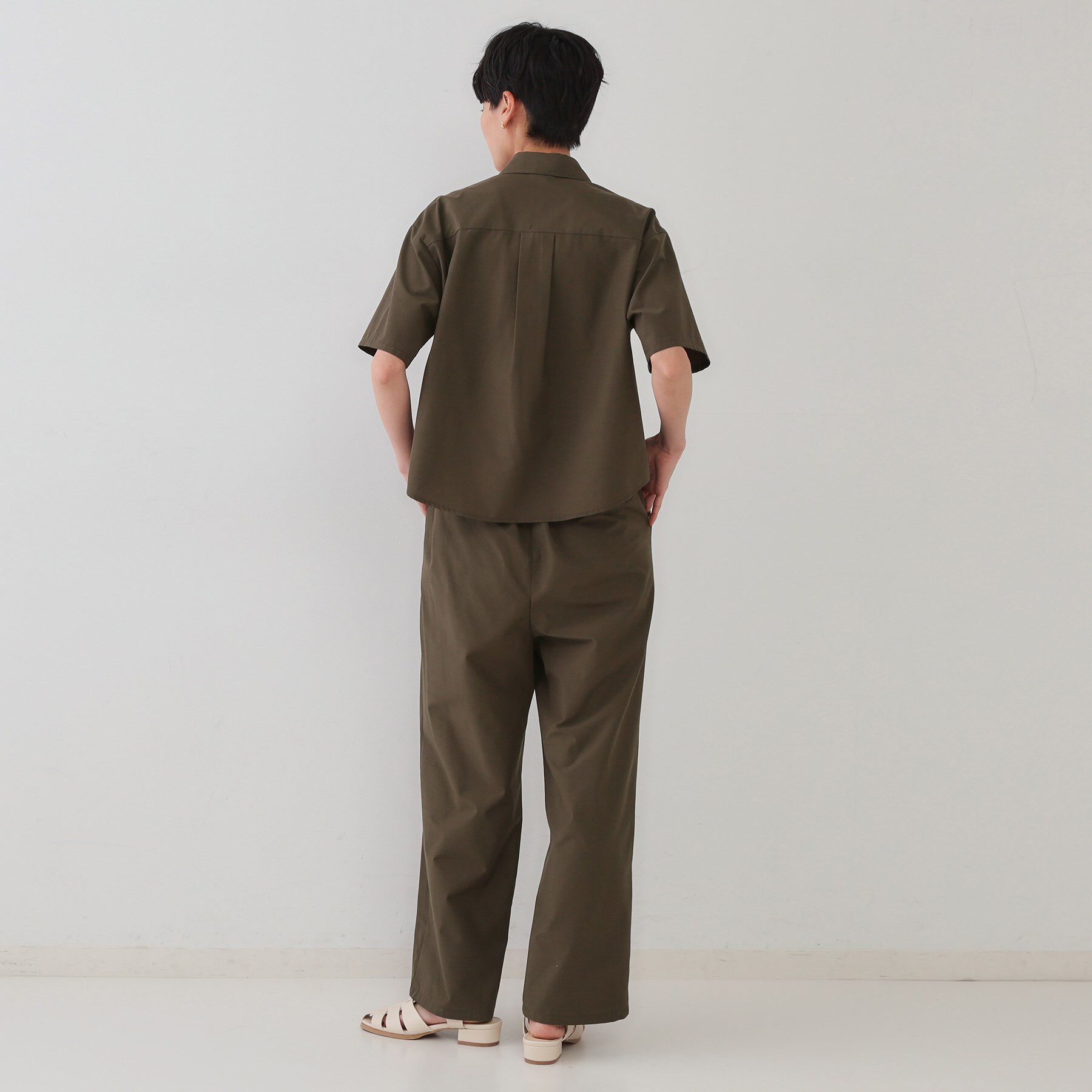 OPAQUE.CLIP「シャツオールインワン【洗濯機洗い可】」|オールインワン|