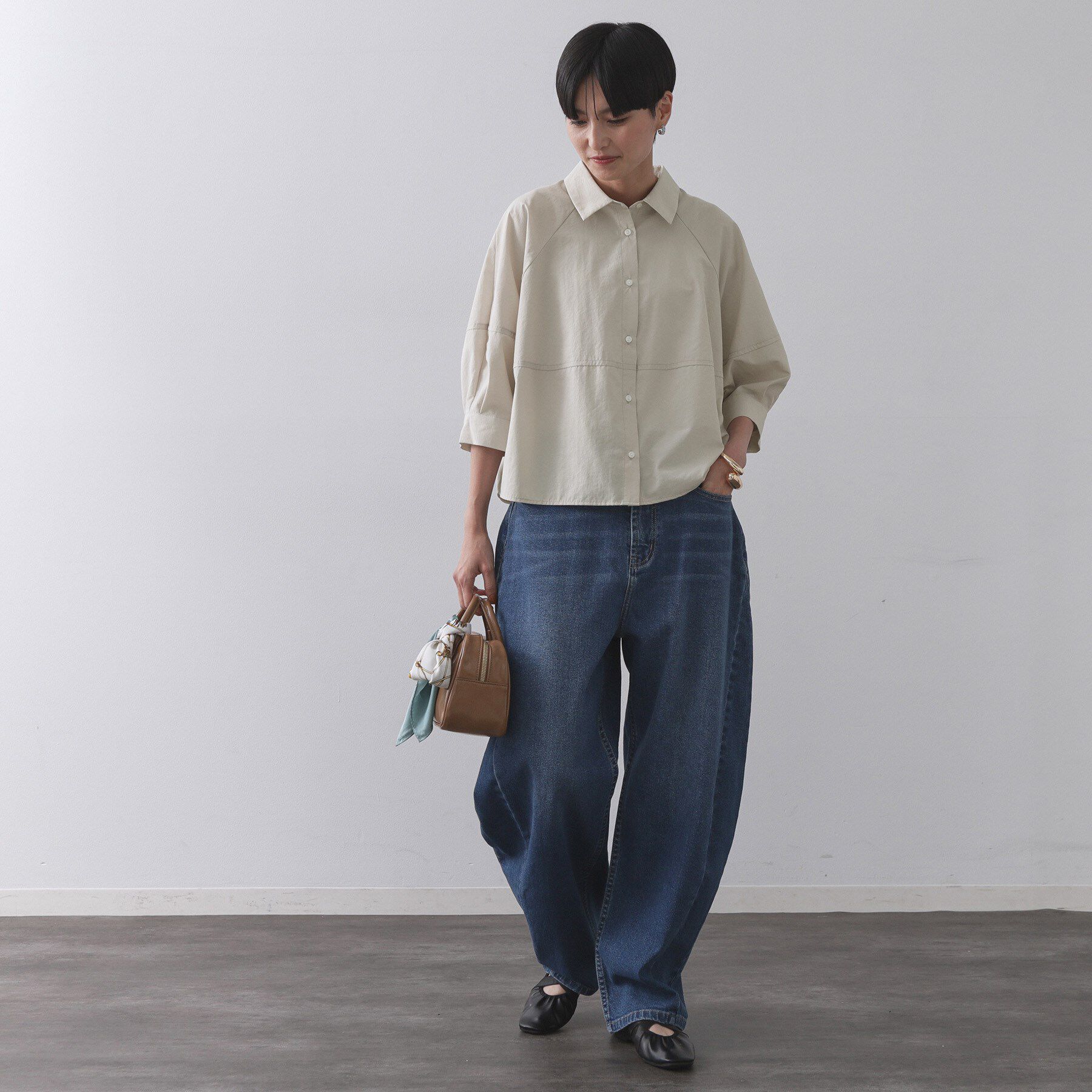 OPAQUE.CLIP「切替フォルムシャツ【洗濯機洗い可】」|シャツ・ブラウス|