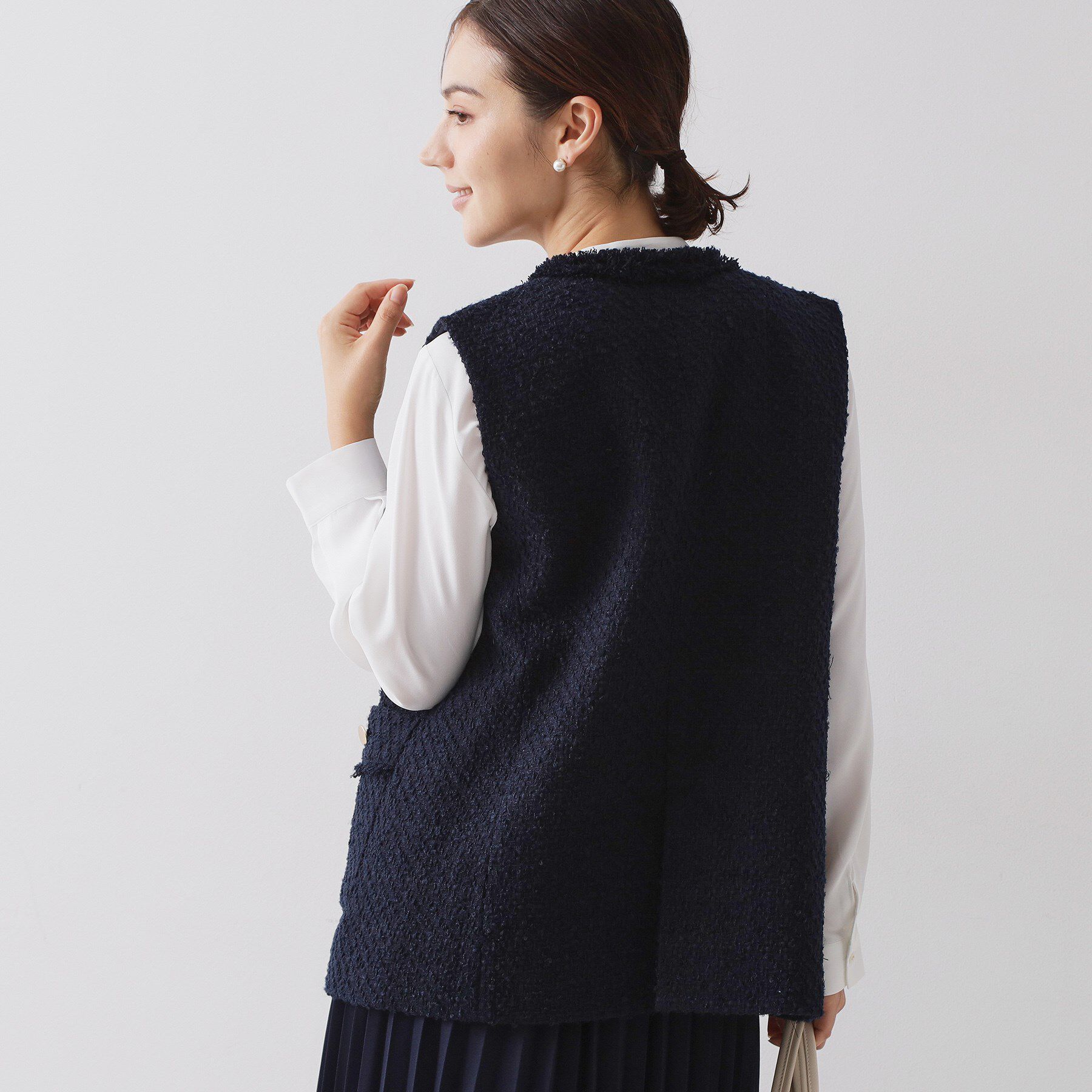 OPAQUE.CLIP「≪通勤・セレモニー対応≫ツイードジレ【洗える】」|ベスト・ジレ|