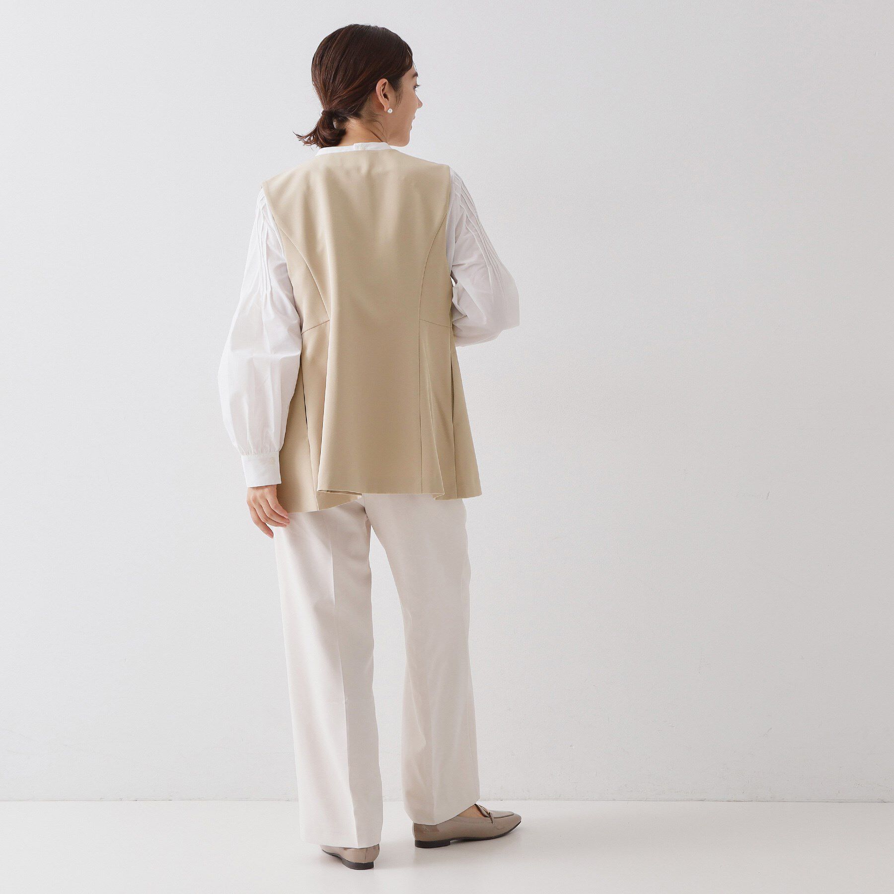 OPAQUE.CLIP「ペプラムジレ/セットアップ対応可【洗濯機OK】」|ベスト・ジレ|