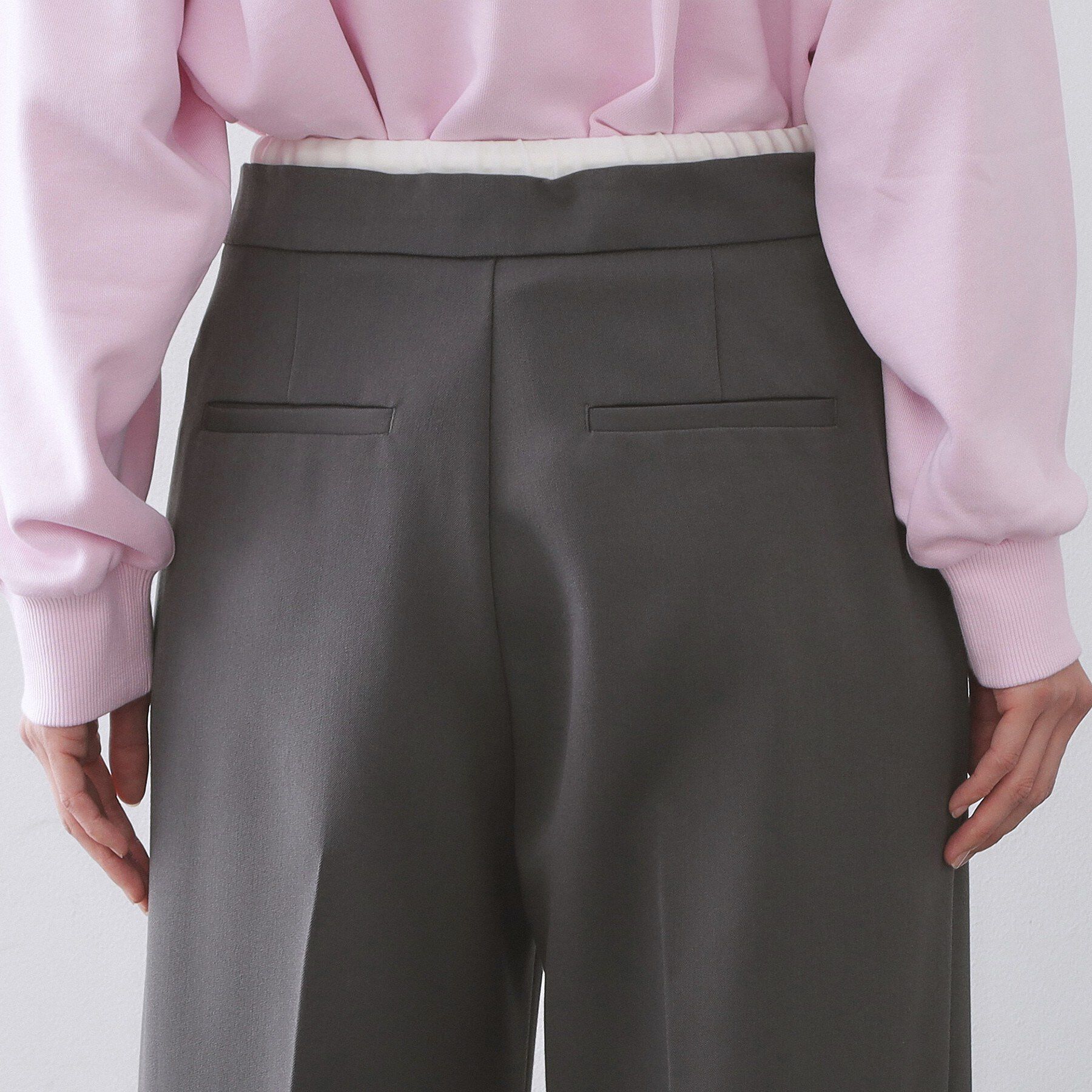 OPAQUE.CLIP「サテンレイヤード風ワイドパンツ【洗濯機OK】」|その他|