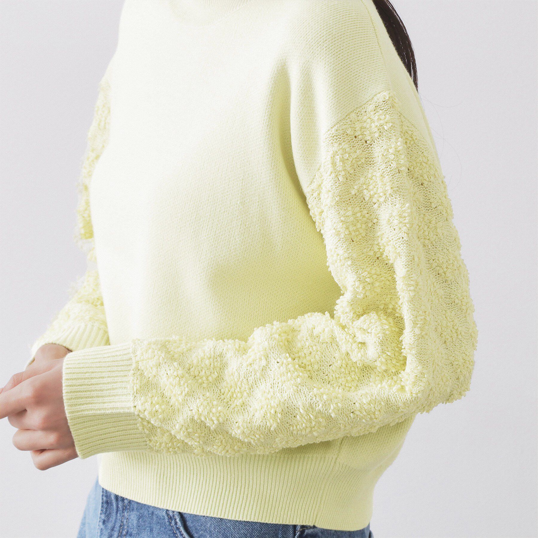 OPAQUE.CLIP「ループヤーンスリーブニット【洗濯機OK】」|ニット・セーター|