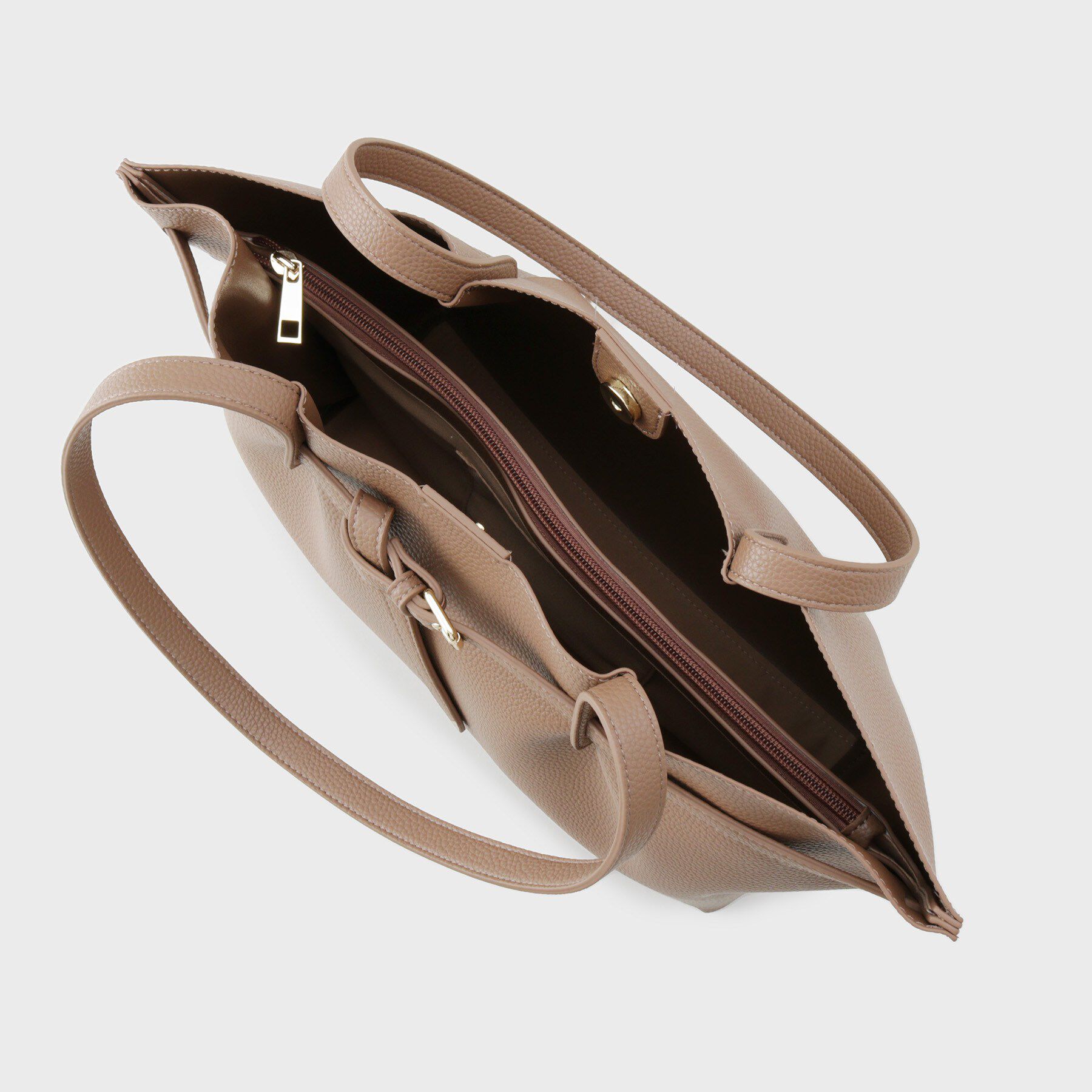 OPAQUE.CLIP「ベルトデザイン軽量シュリンク合皮A4トート」|トートバッグ|