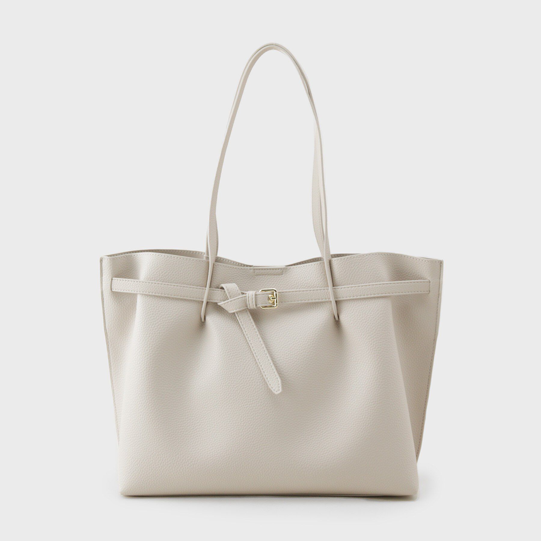 OPAQUE.CLIP「ベルトデザイン軽量シュリンク合皮A4トート」|トートバッグ|