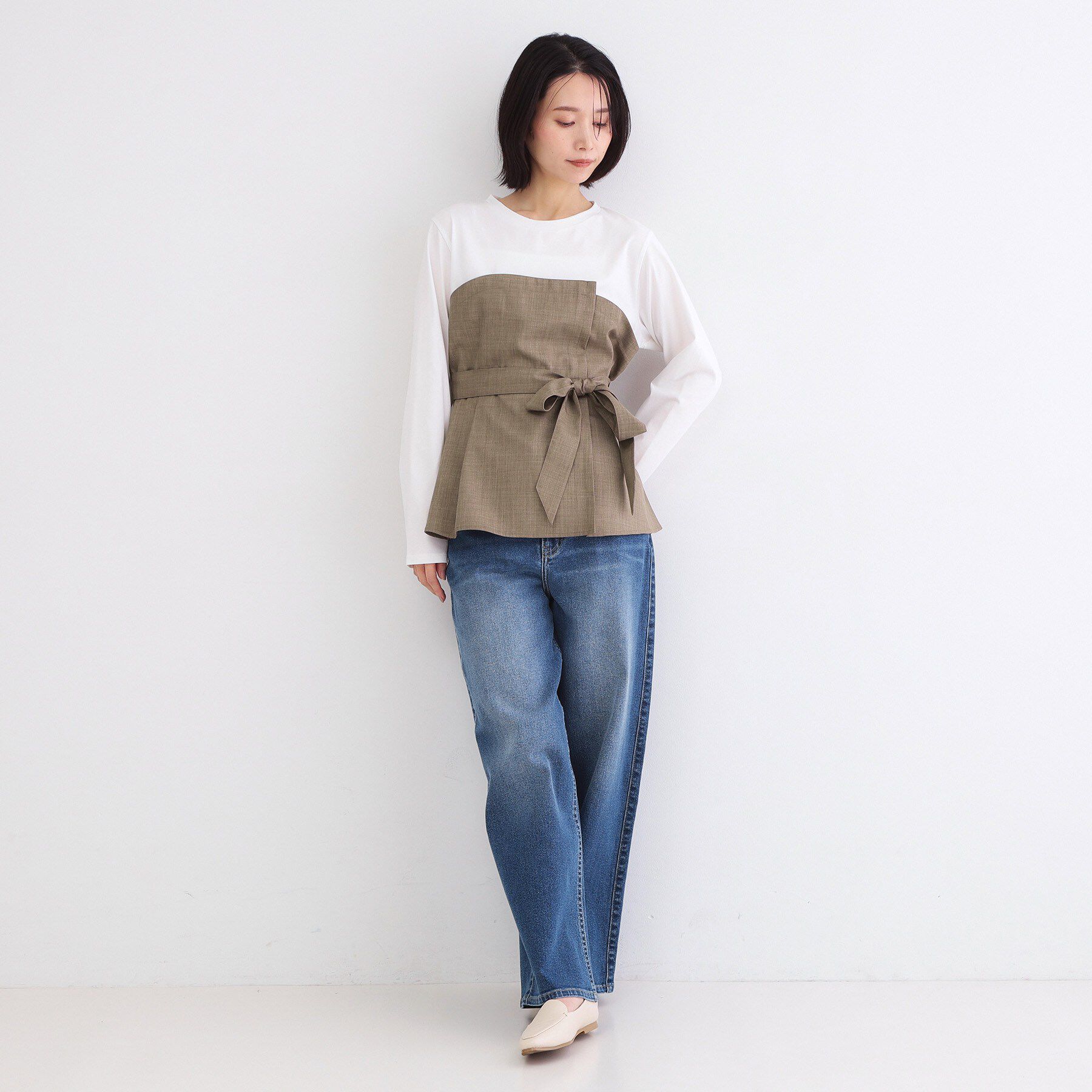 OPAQUE.CLIP「ビスチェドッキングカットソー【洗濯機OK】」|Tシャツ・カットソー|