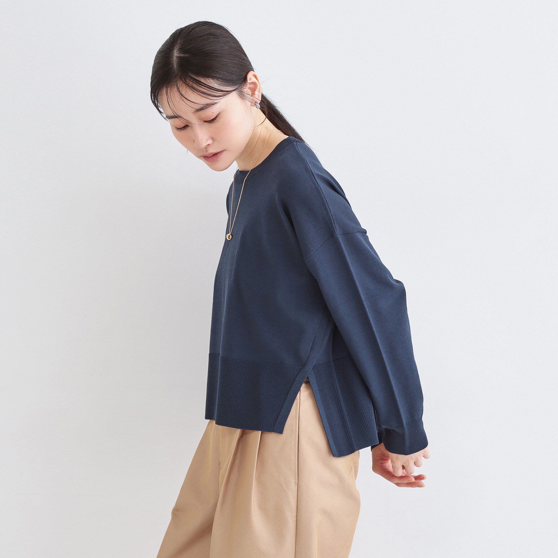 OPAQUE.CLIP「《ツインセット》ワイドニット&times;裾フレアタンクトップ【洗濯機OK】」|ニット・セーター|