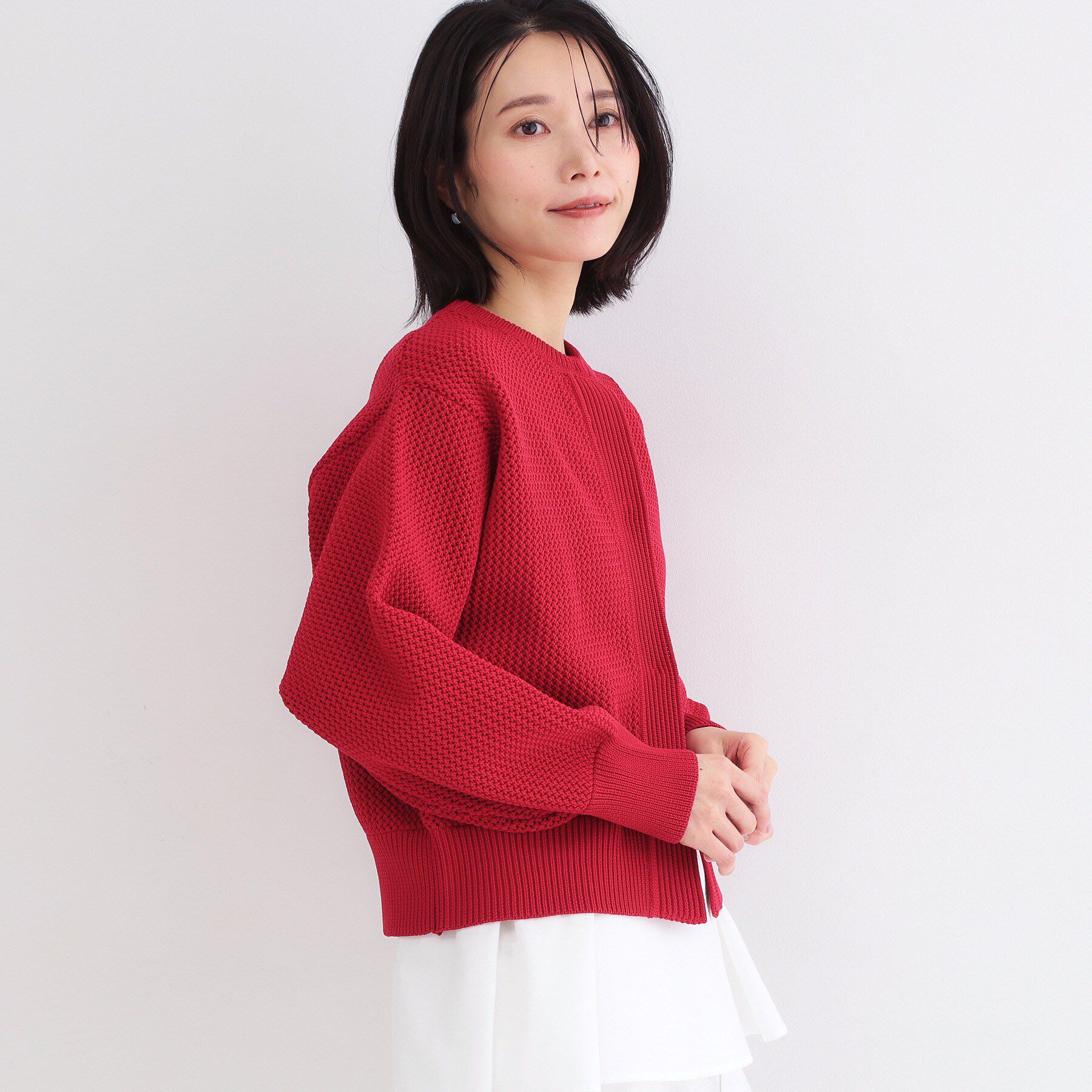 OPAQUE.CLIP「メッシュニットカーディガン【洗濯機OK】」|カーディガン|