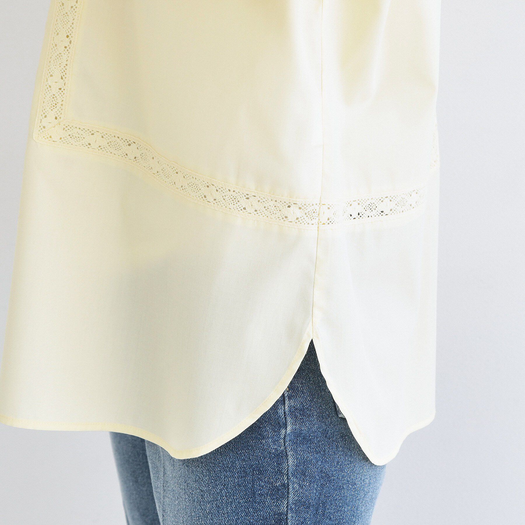 OPAQUE.CLIP「レーストリミングシャツ【洗濯機OK】」|シャツ・ブラウス|