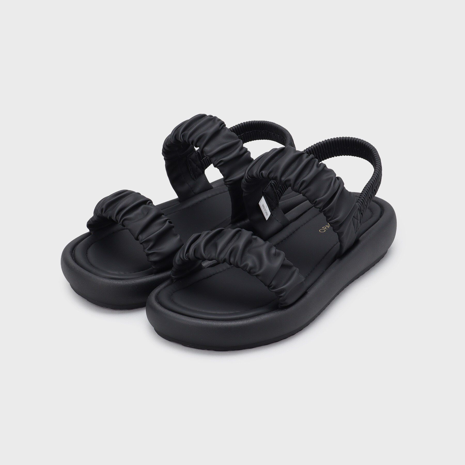 OPAQUE.CLIP「ギャザーベルトデザインサンダル」|サンダル|ブラック(019)