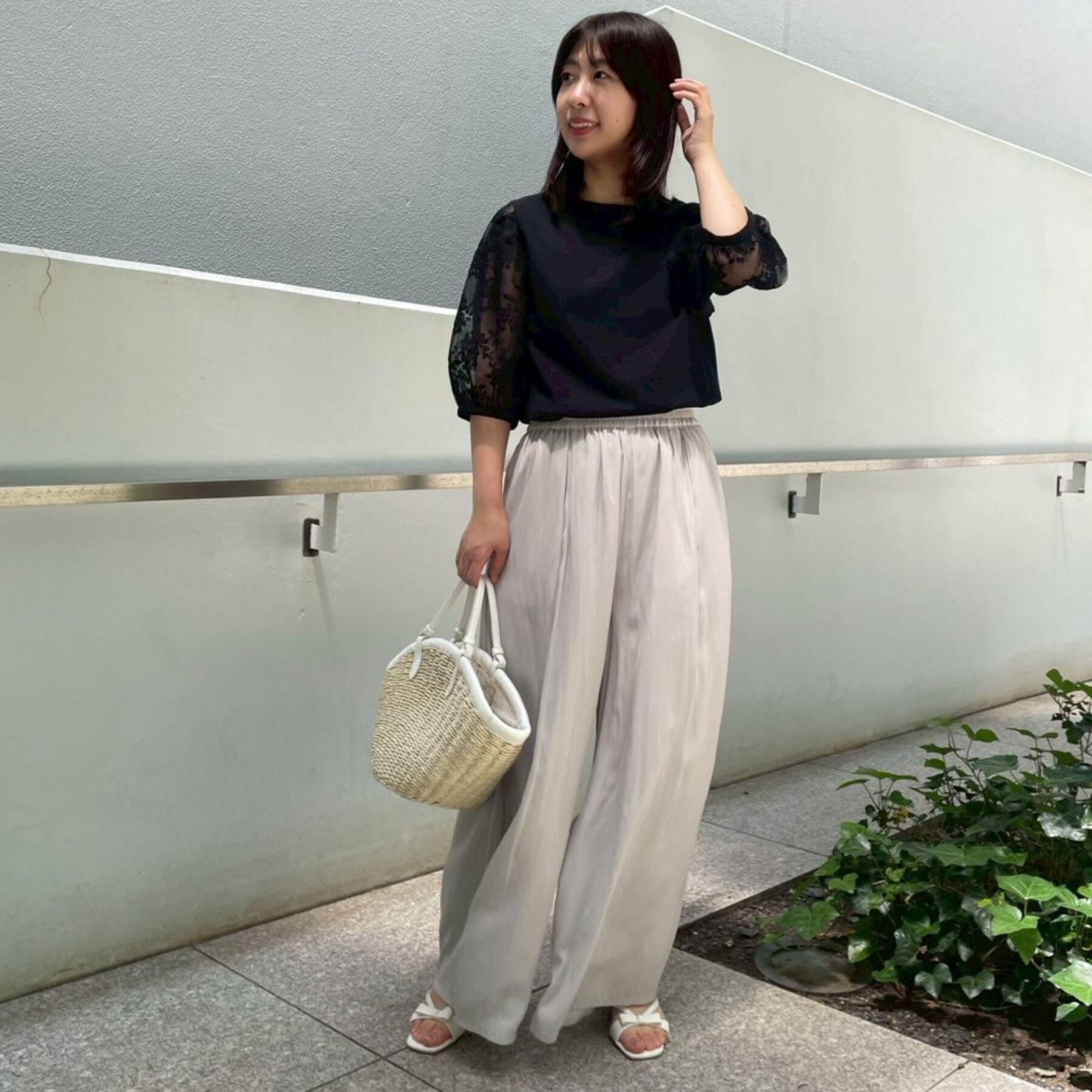 Couture broach「【接触冷感・UV・マシンウォッシャブル】袖レースデザイントップス」|Tシャツ・カットソー|