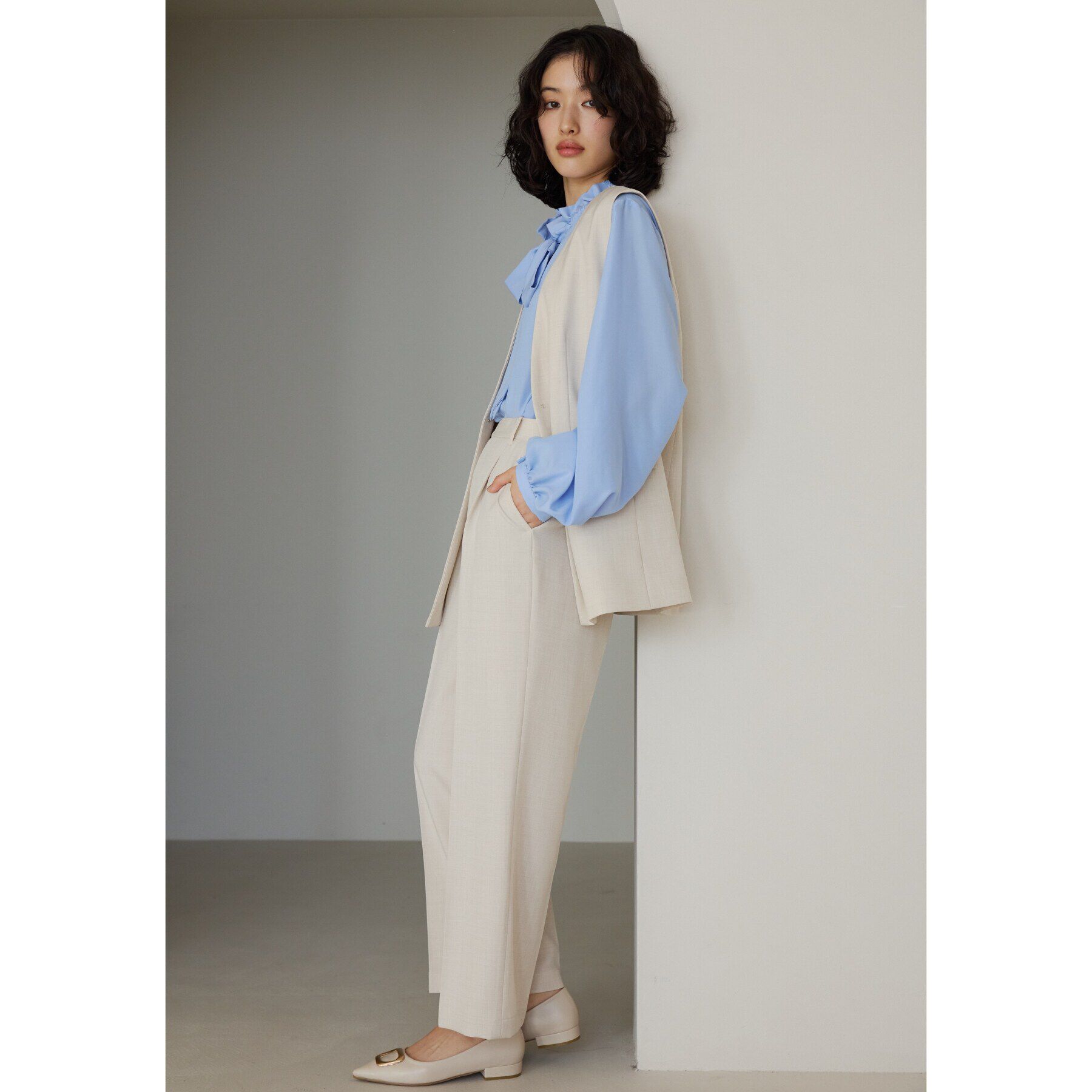 THE SHOP TK「【セットアップ可】リサイクルシャークスキンジレ/洗える」|ベスト・ジレ|