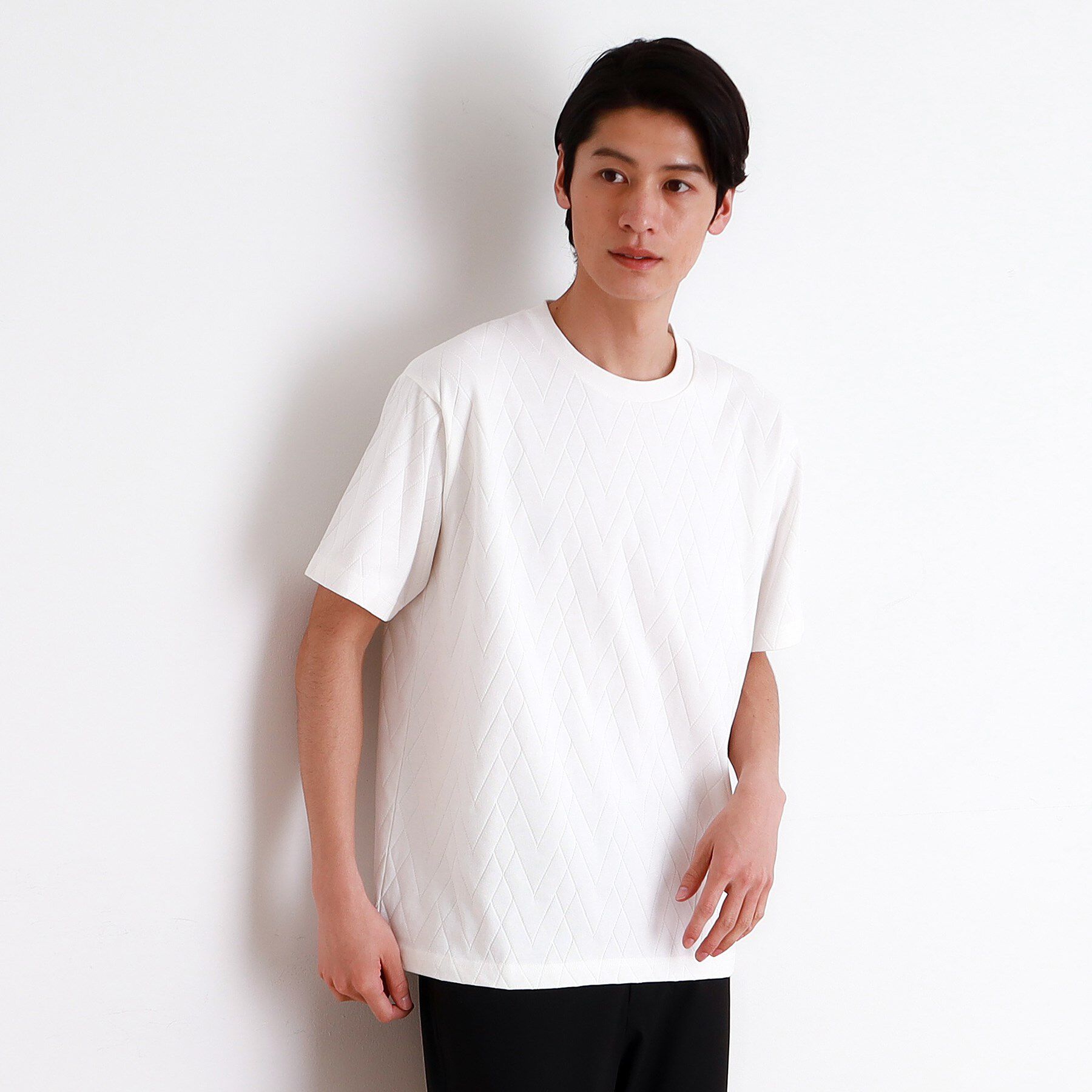 THE SHOP TK「ジオメトリックリンクス半袖Ｔシャツ」|Tシャツ・カットソー|オフホワイト(003