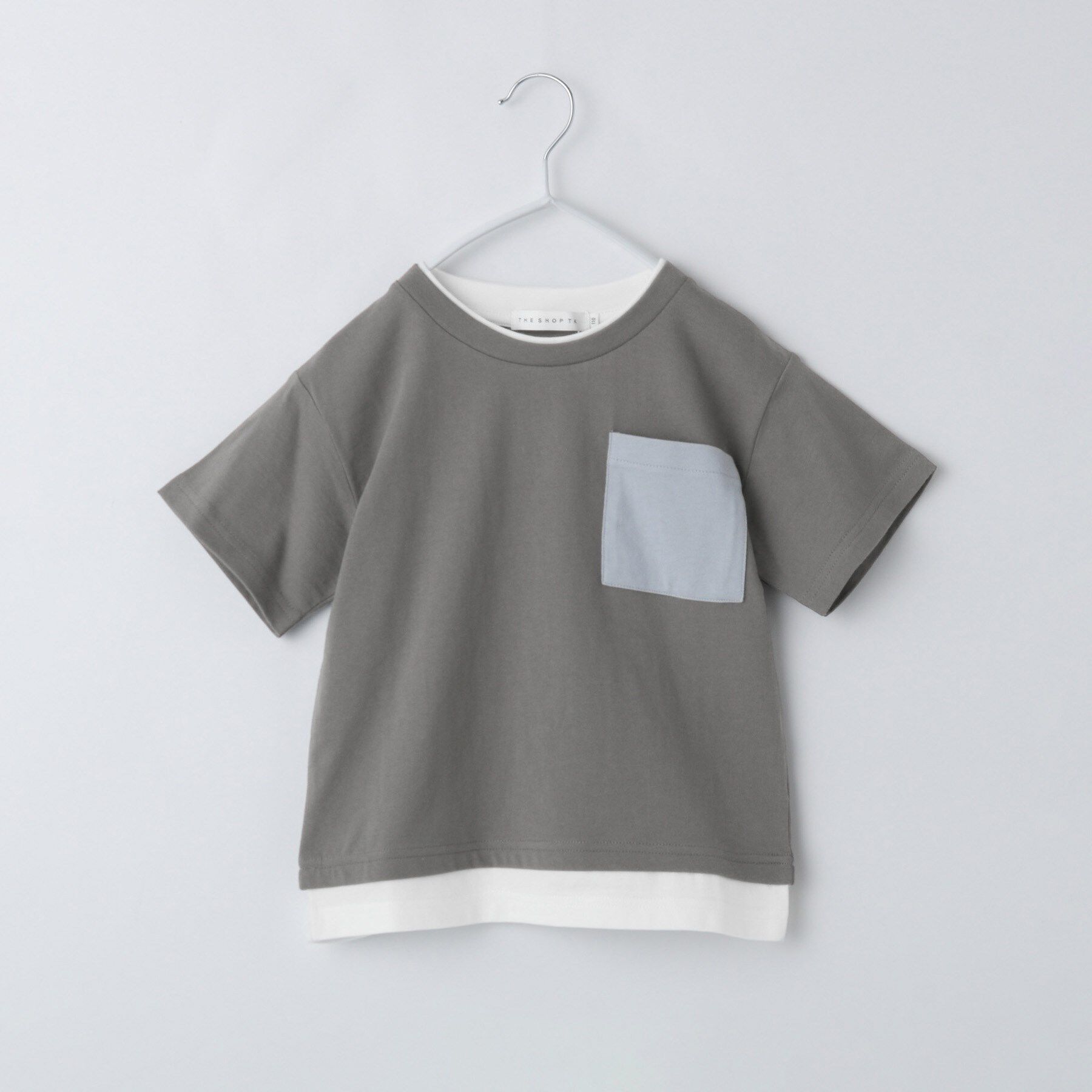 THE SHOP TK「【110-160】レイヤー風ポケットTシャツ/洗濯機OK」|Tシャツ・カットソー|