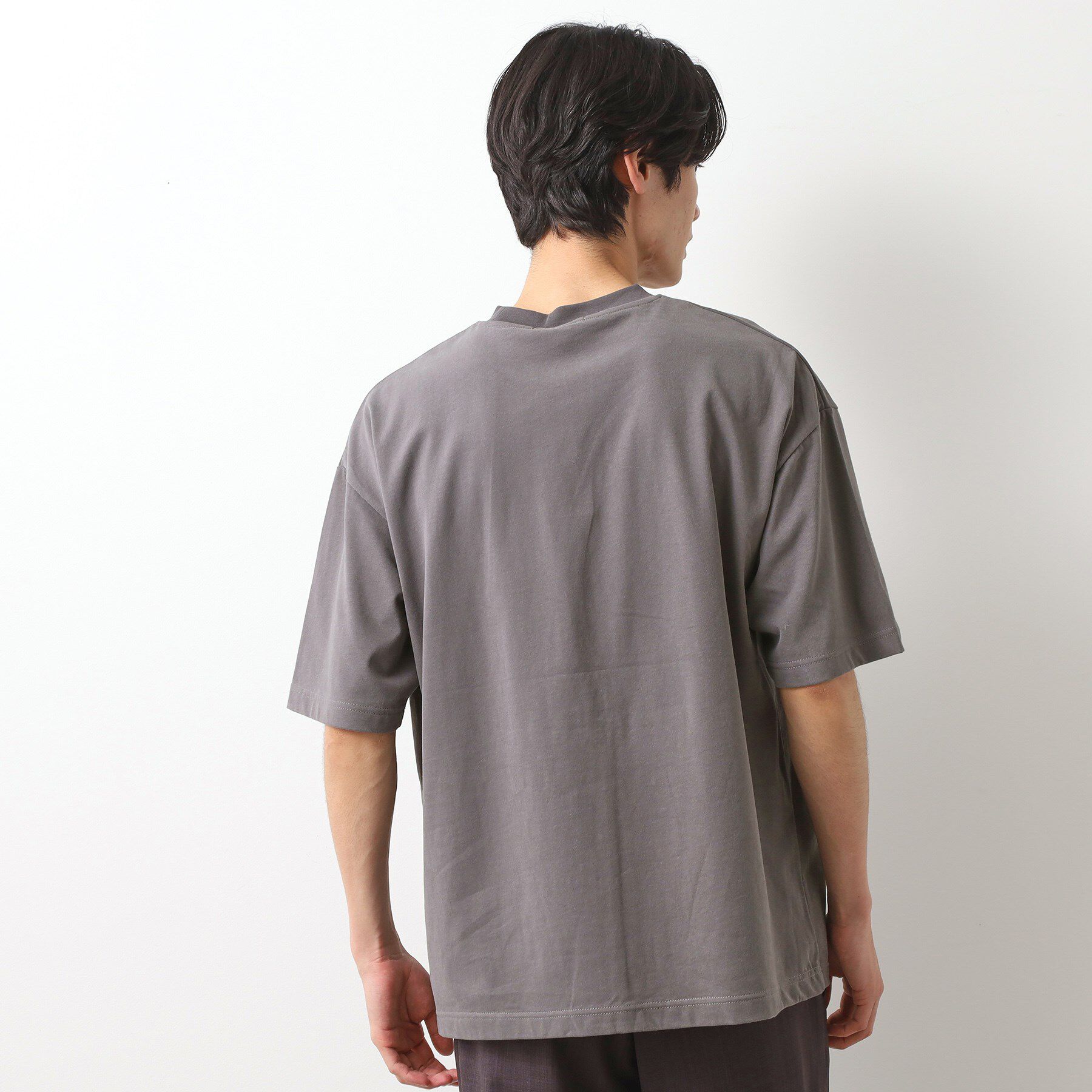 THE SHOP TK「スウェード半袖ロゴTシャツ　洗濯機OK」|Tシャツ・カットソー|