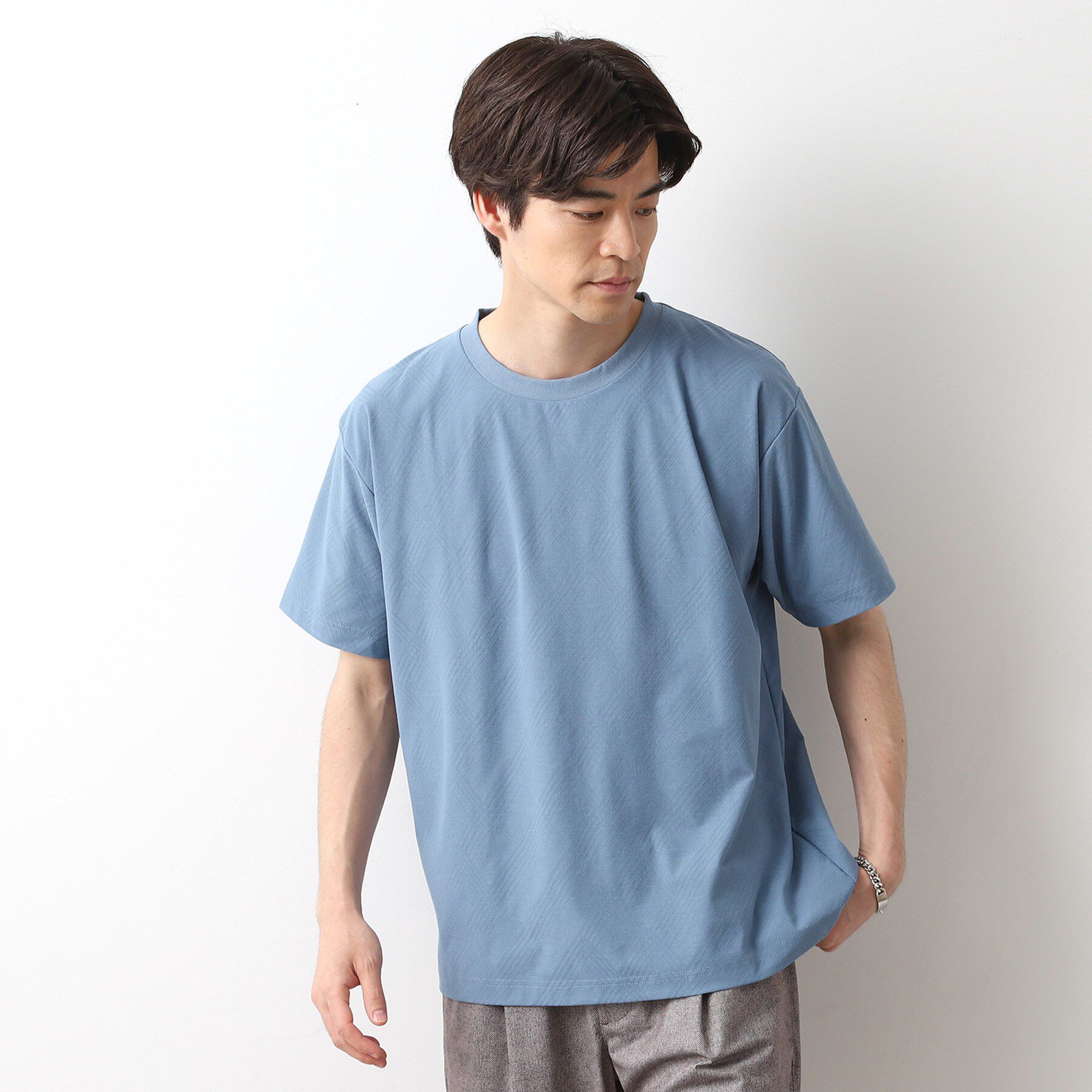 THE SHOP TK「パーフェクテックリンクス半袖Tシャツ 【接触冷感／吸水速乾／UVカット／洗濯機OK】」|Tシャツ・カットソー|