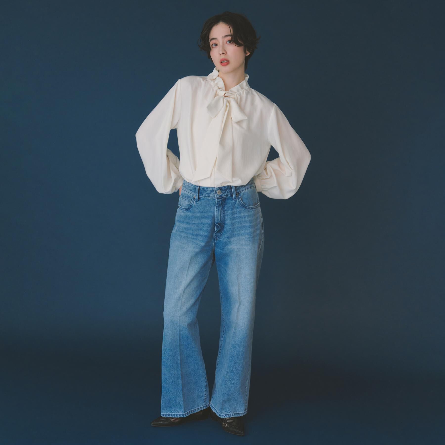 THE SHOP TK「【通勤・セレモニー】ギャザーリボンタイブラウス」|シャツ・ブラウス|