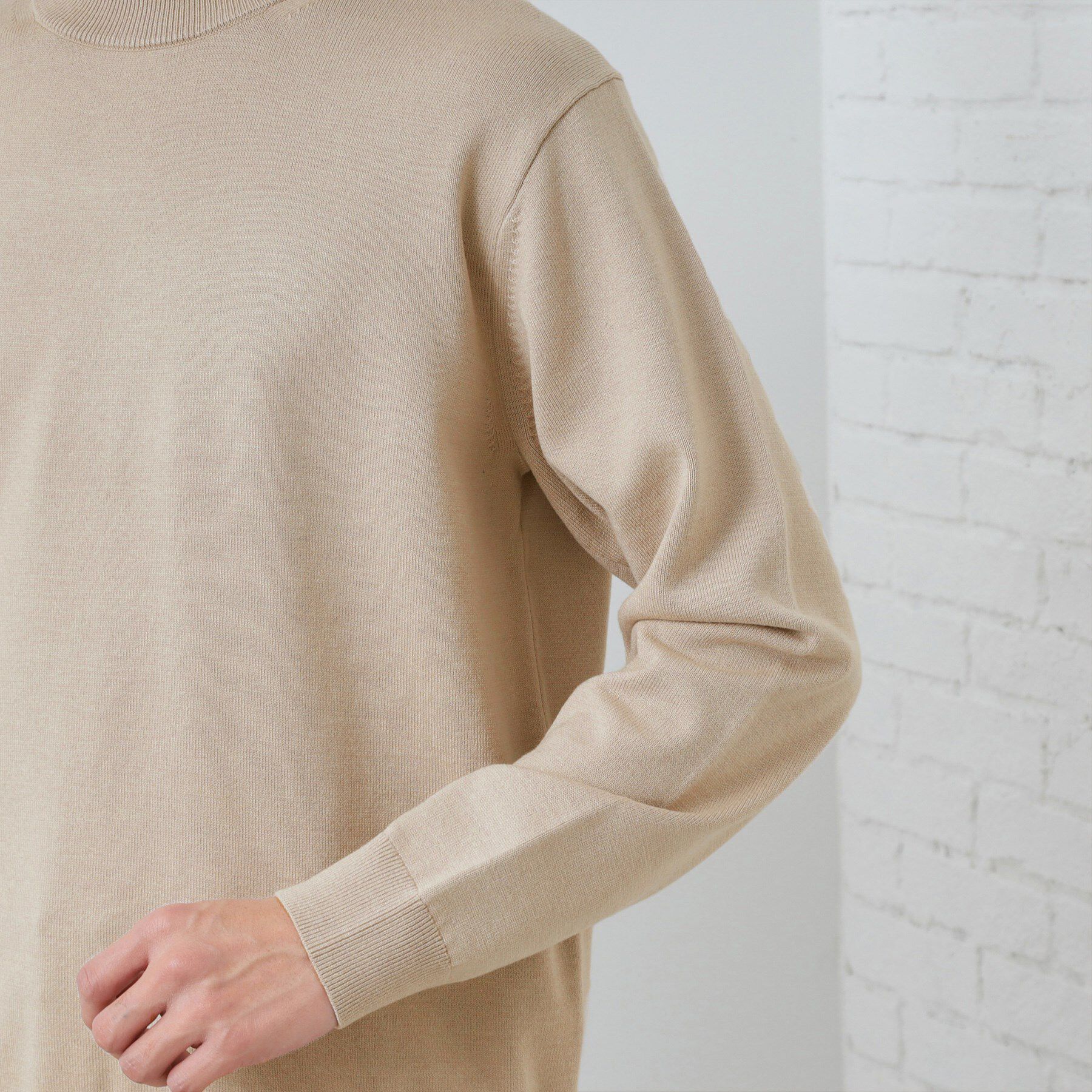 THE SHOP TK「【冬のビジネスシーンに最適】シルキーモックネックニット　洗濯機OK」|ニット・セーター|