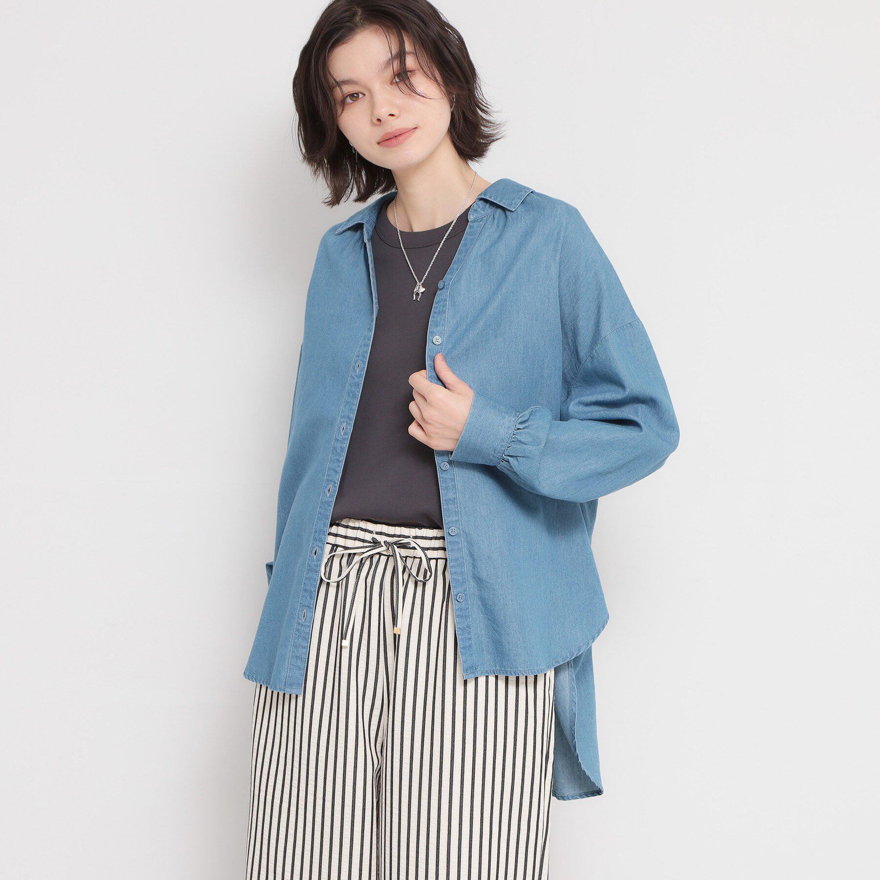 THE SHOP TK「【後ろ姿もサマになる】バックシャーリングシャツ」|シャツ・ブラウス|