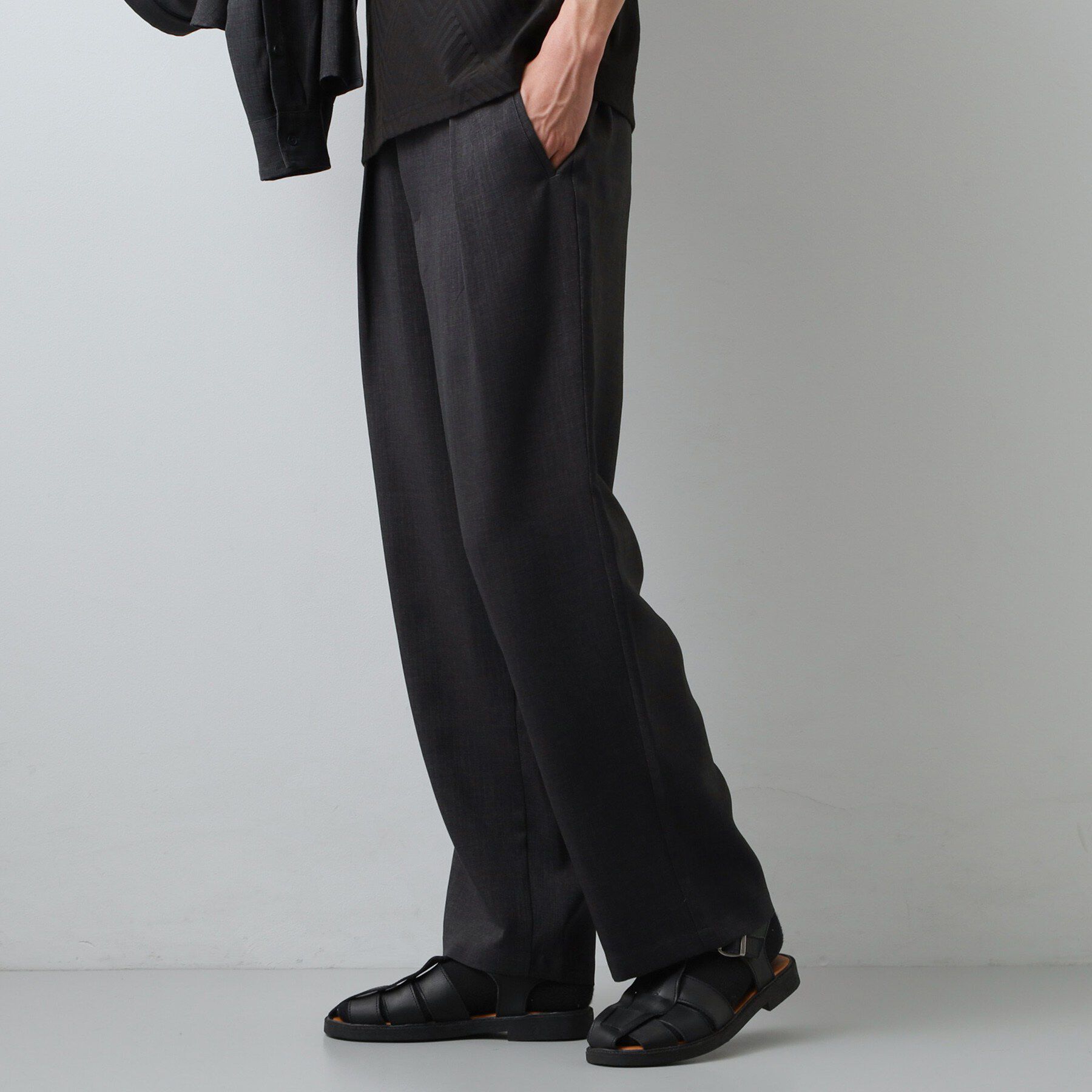 THE SHOP TK「【LINO FINE】リネンライク　ワイドイージーパンツ  UVカット/イージーケア/吸水速乾/洗濯」|その他|